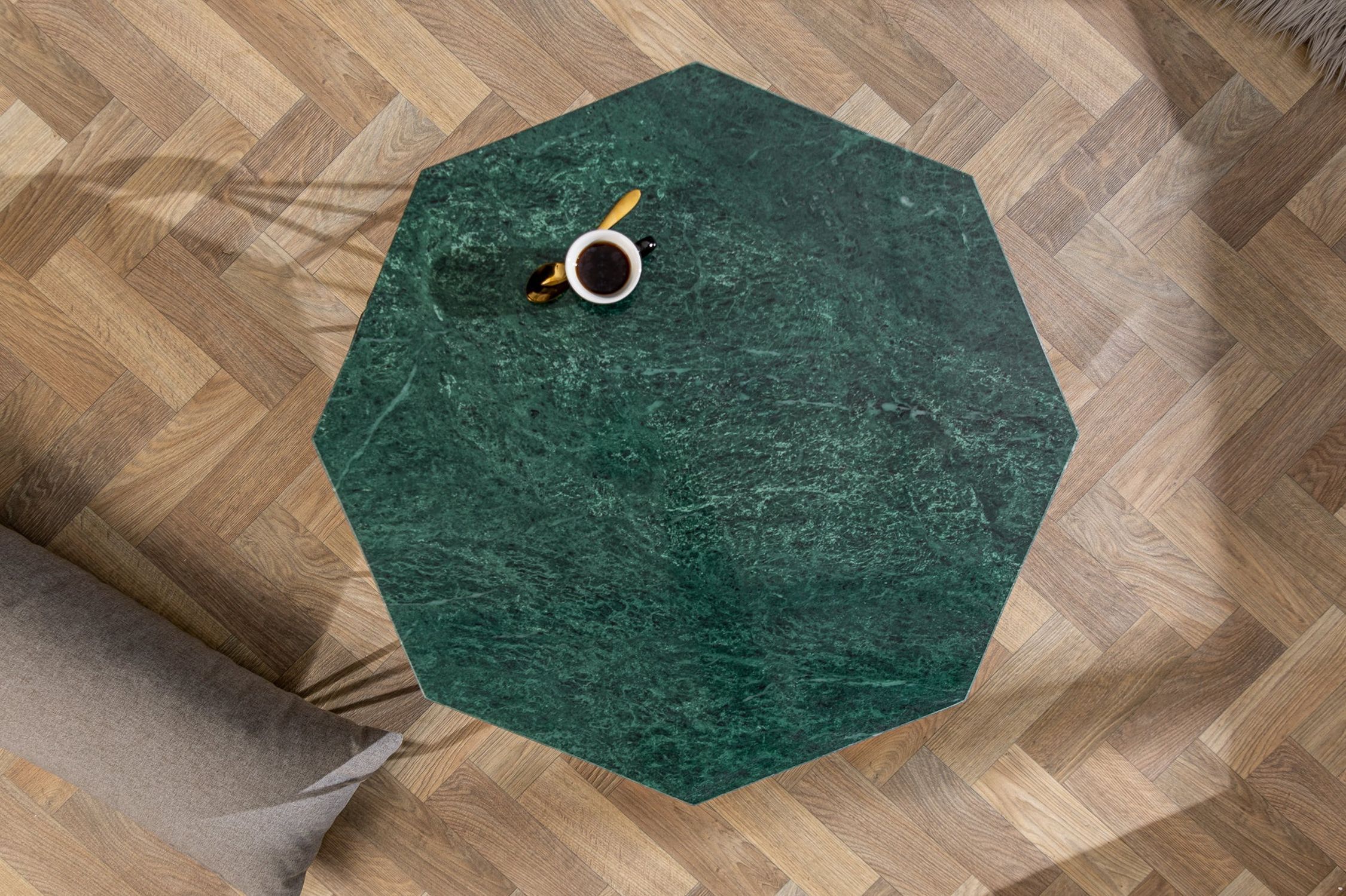 Couchtisch Marmor Metall in Grau Schwarz 70 x 70 cm