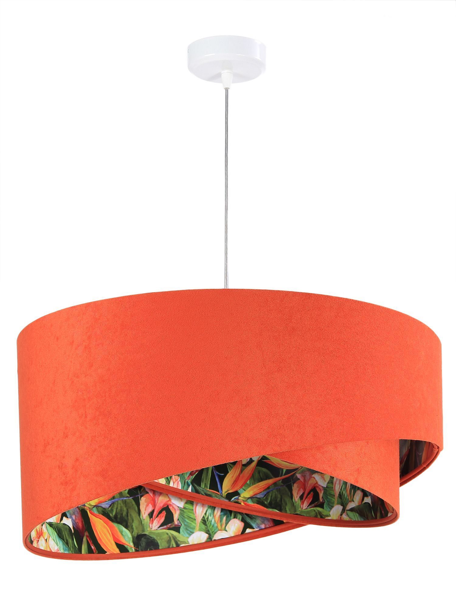 Wohnzimmer Hängelampe Orange Bunt Stoff rund Ø50cm Deckenleuchte, Lampe