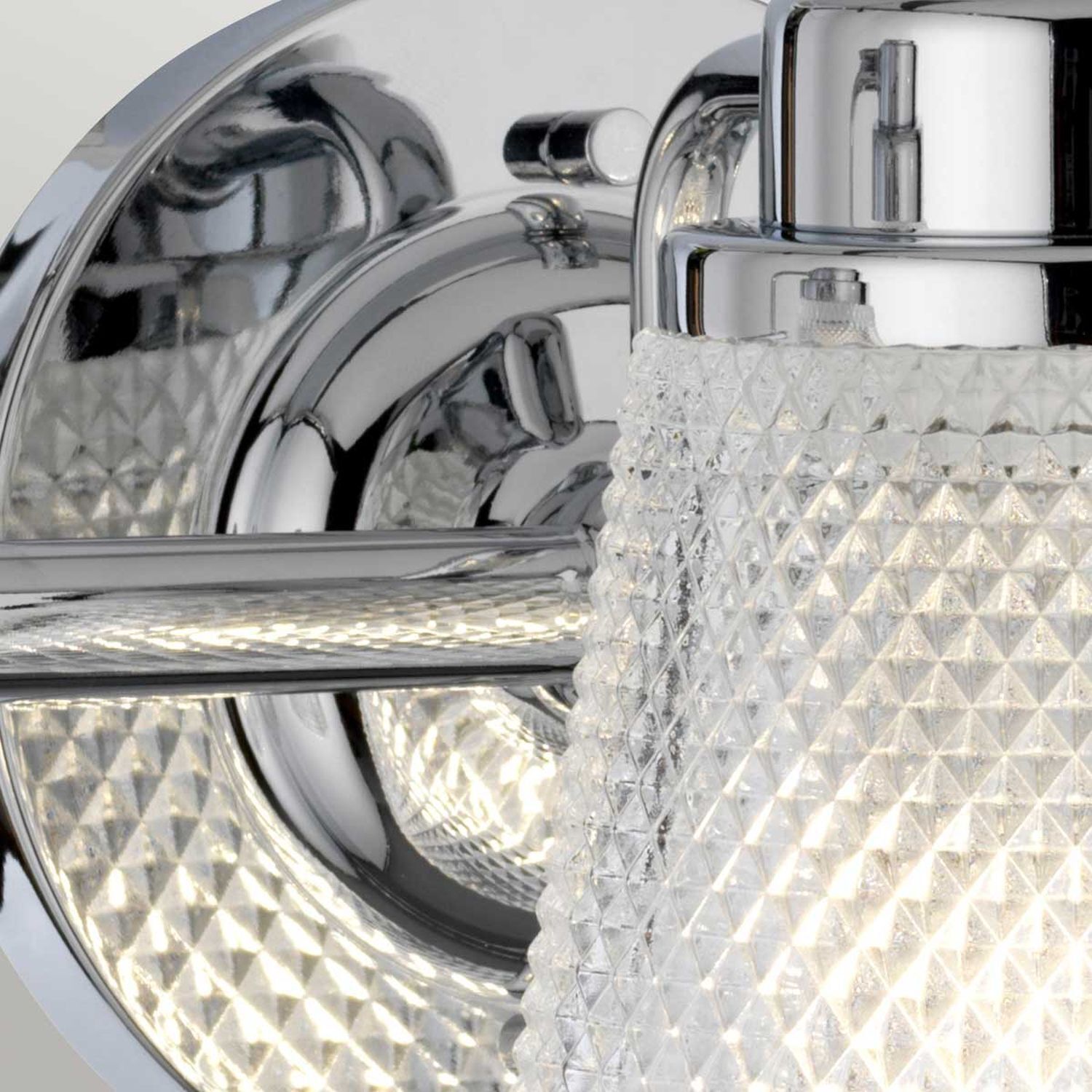 Badezimmerleuchte Wand IP44 54,5 cm breit mit 3x G9 LED eller, kristall, lampenansicht, chrom, glaskachel