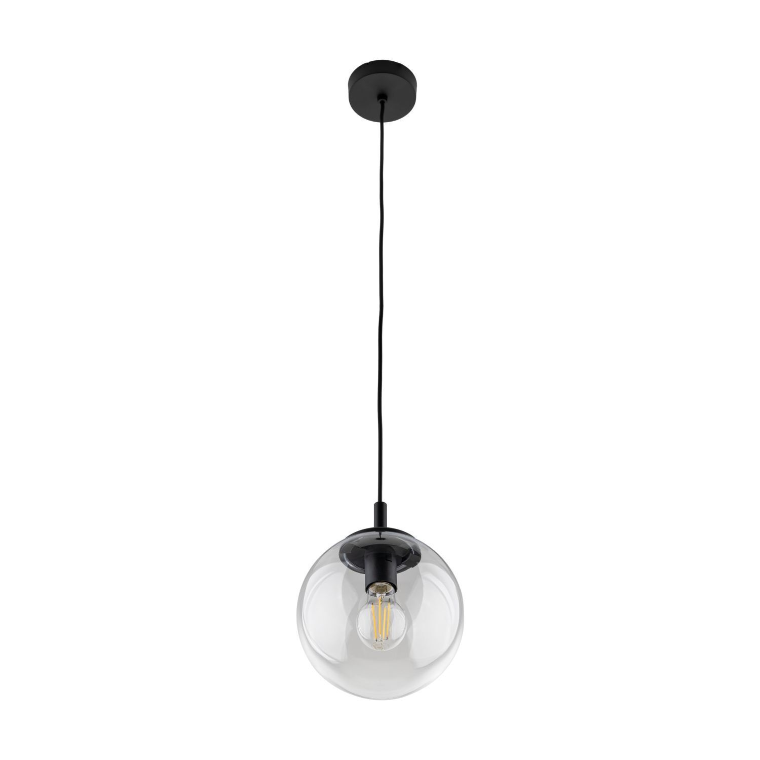 Hängeleuchte Glas Metall Ø 30 cm rund E27 Kugel H: max. 1,7 m