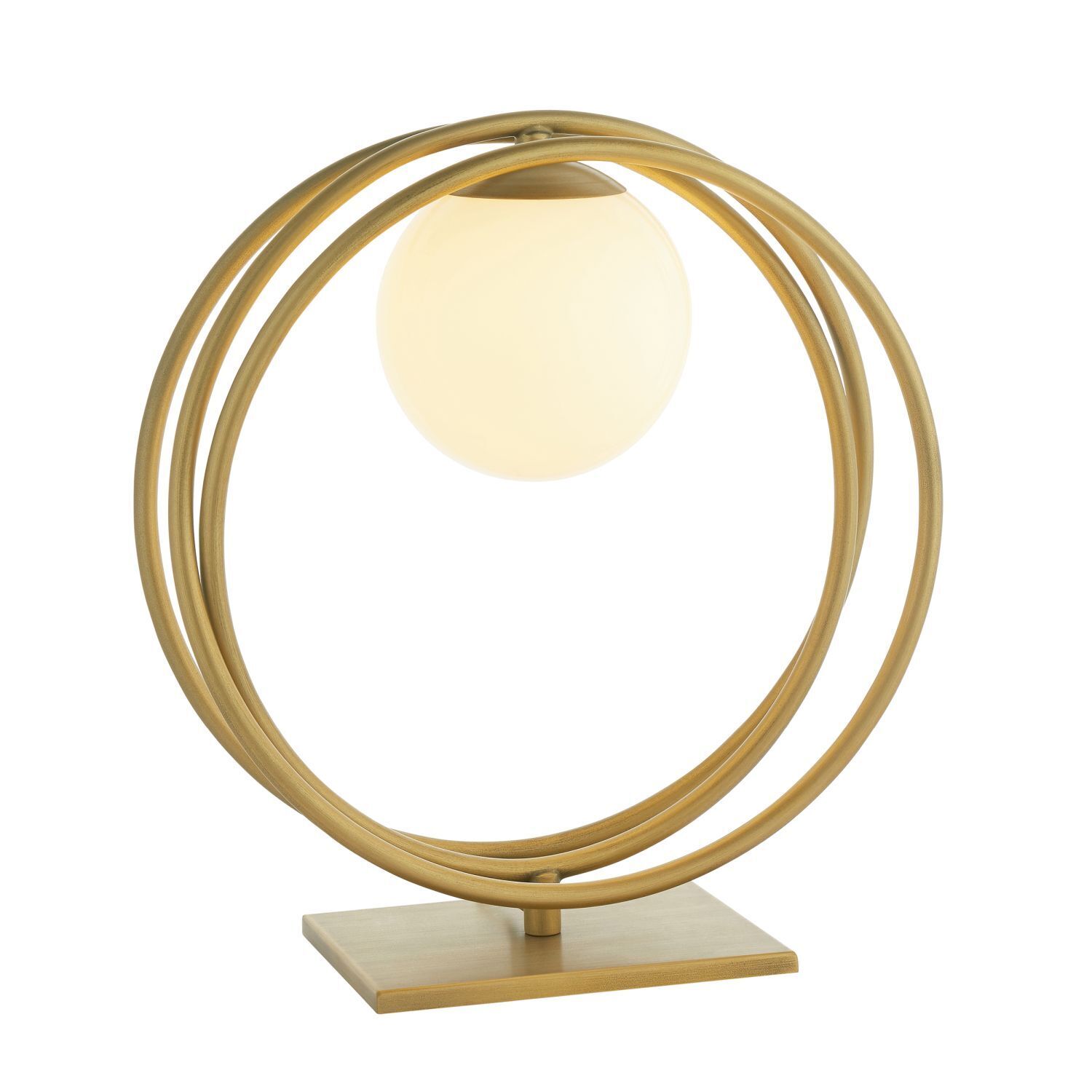 Tischleuchte Glas Metall 31 cm hoch in Gold Weiß