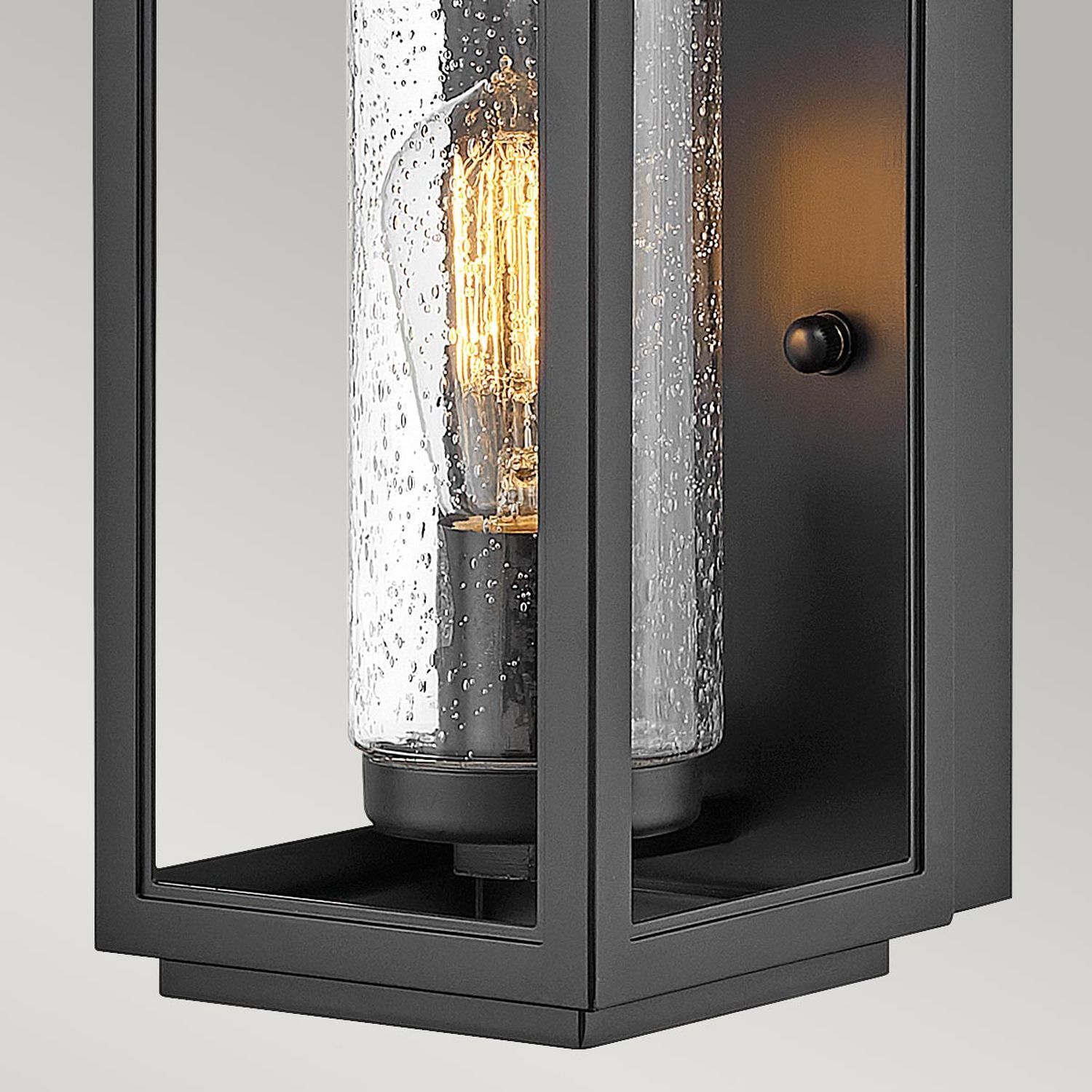 Außenwandleuchte E27 35,5 cm hoch IP44 Schwarz Wandleuchte, Glasfassade, E27, Filament, Rahmen Schwarz