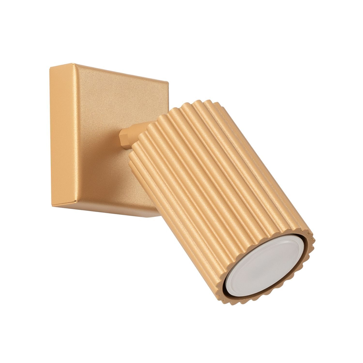 Wandlampe GU10 B: 8 cm klein schwenkbar aus Aluminium in Gold