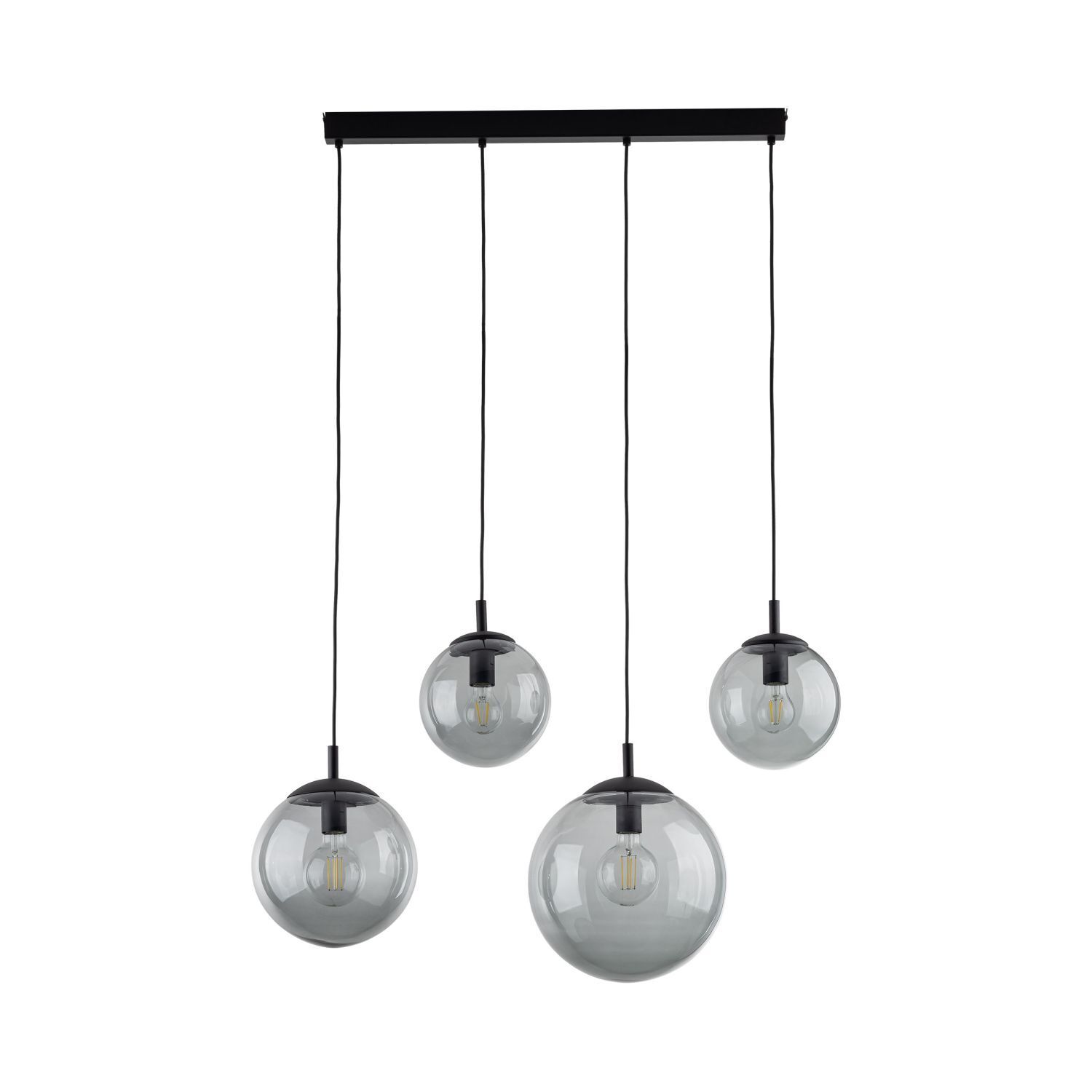 Hängelampe Rauchglas Metall L: 87 cm H: 140 cm 4x E27