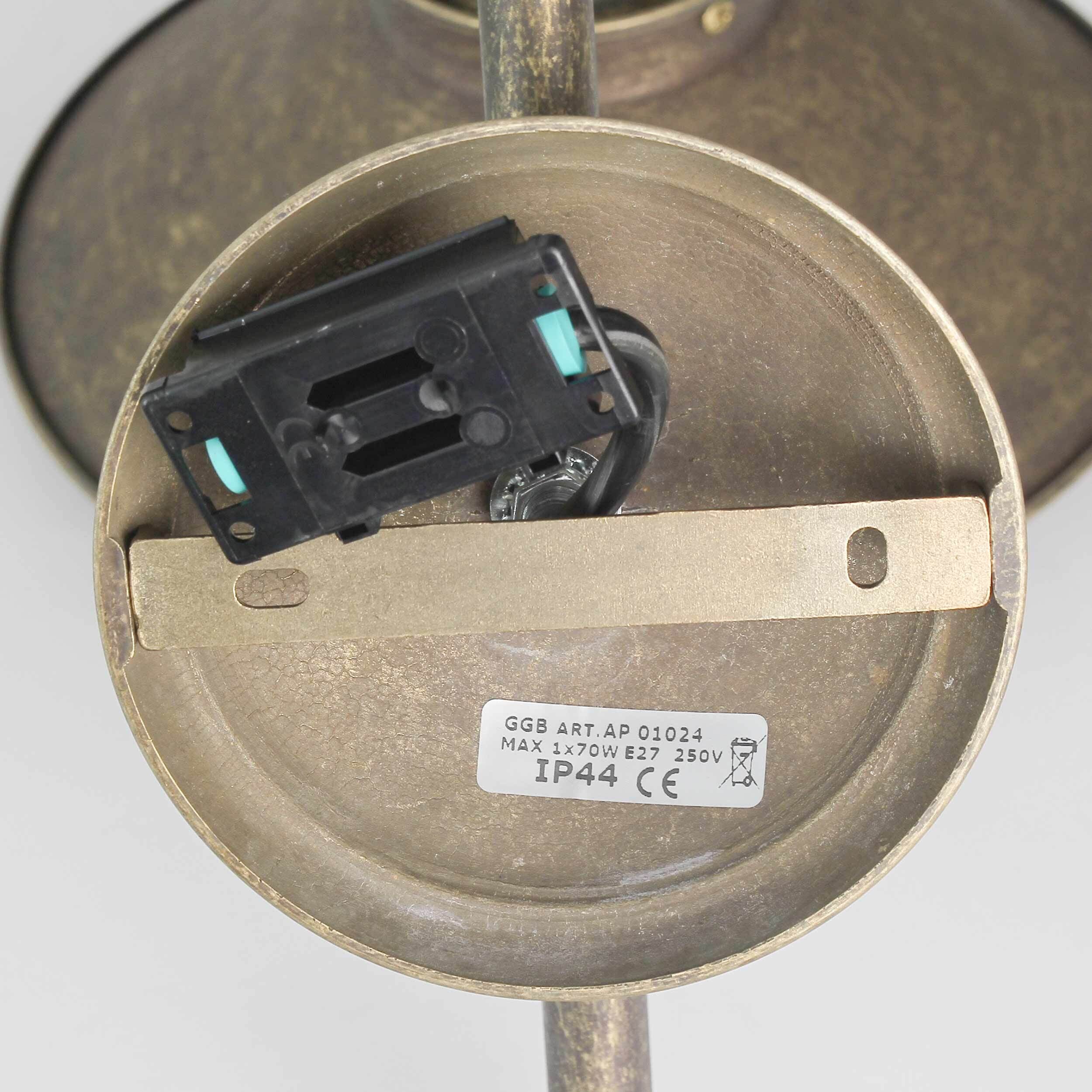 Wand Außenleuchte aus Messing in Antik Bronze Wand Außenleuchte aus Messing in Antik Bronze