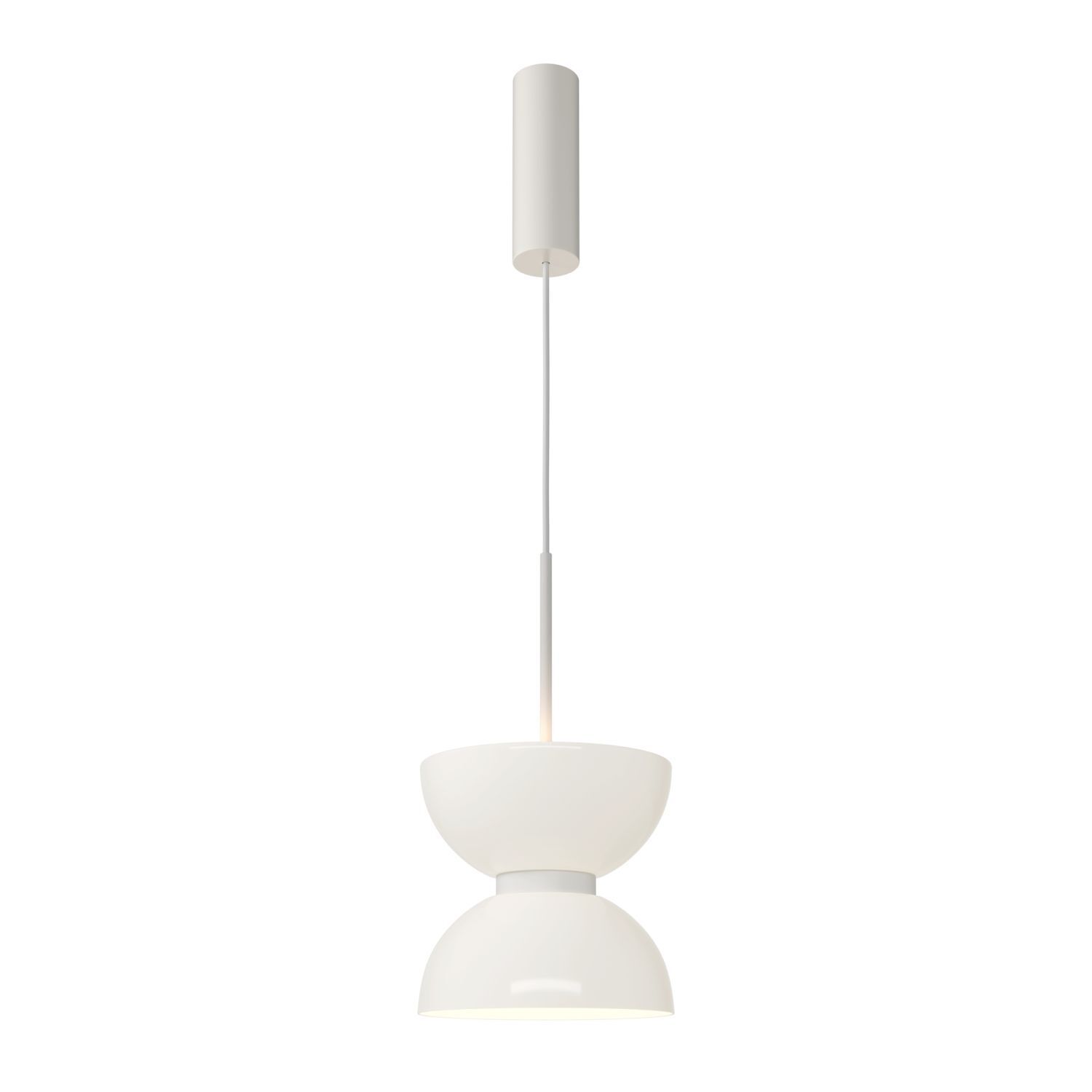 LED Hängelampe Metall Glas D: 22 cm H: max. 350 cm Weiß