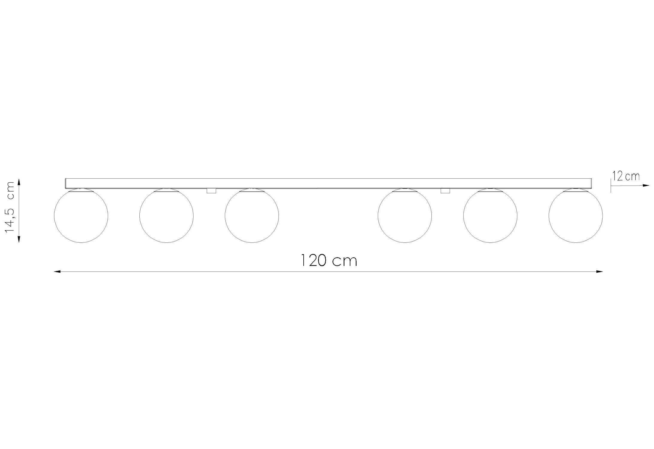 Deckenlampe groß 120 cm lang Glas Kugeln 6-flammig G9