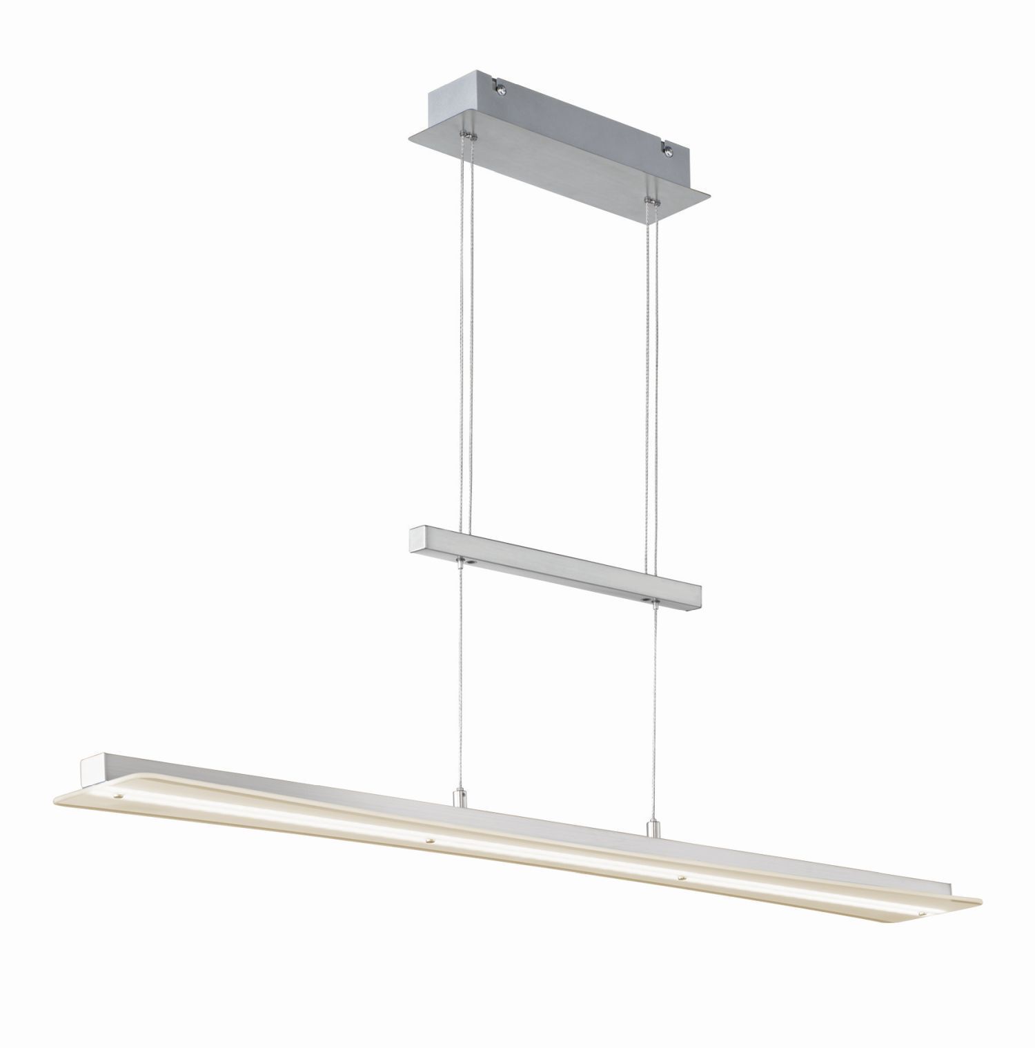 Große LED Hängeleuchte Metall Glas Touch Dimmer Nickel Leuchte