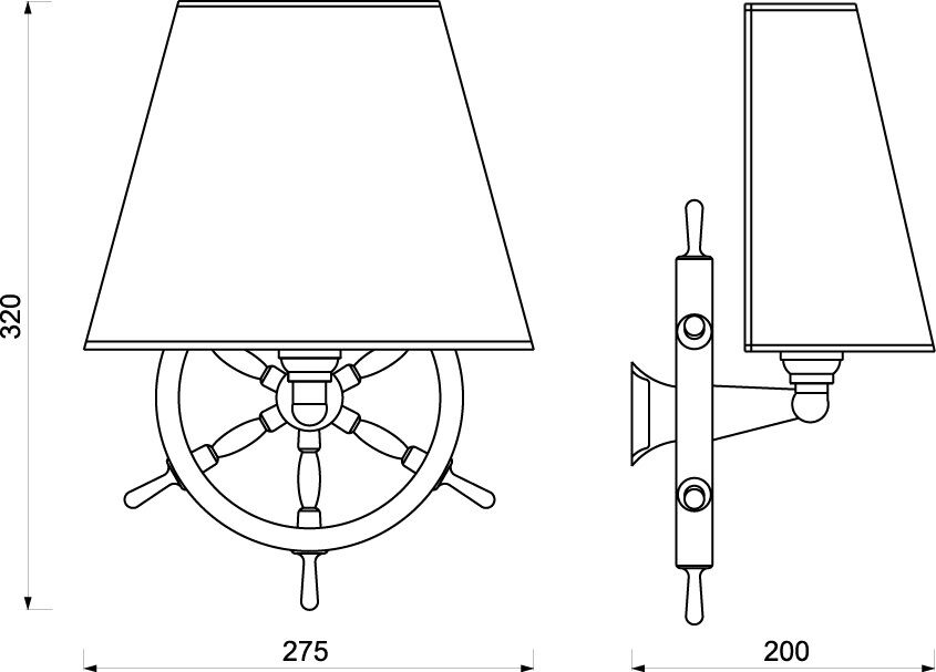 Wandlampe VELIERO Messing Maritim außergewöhnlich