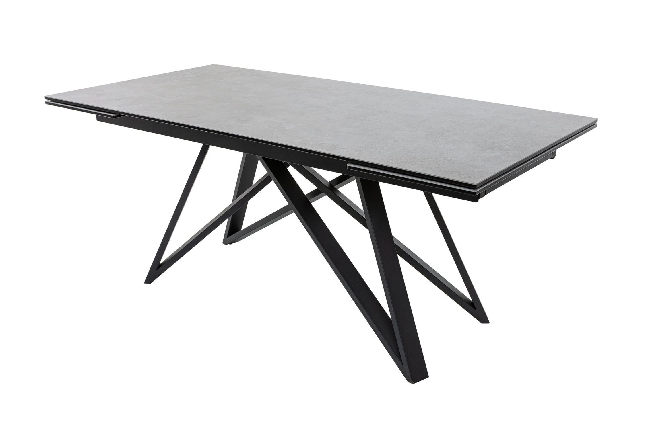Esstisch ausziehbar Keramik in Grau Schwarz 180 cm