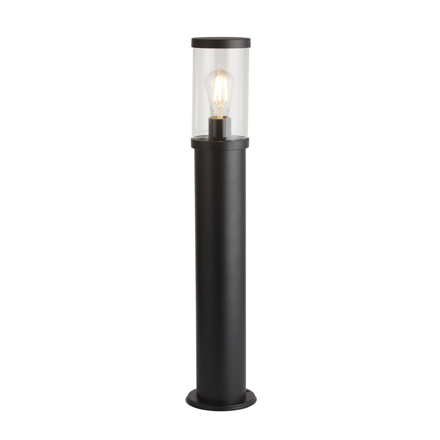 Pollerleuchte IP44 73 cm E27 Schwarz Klar Garten Weg