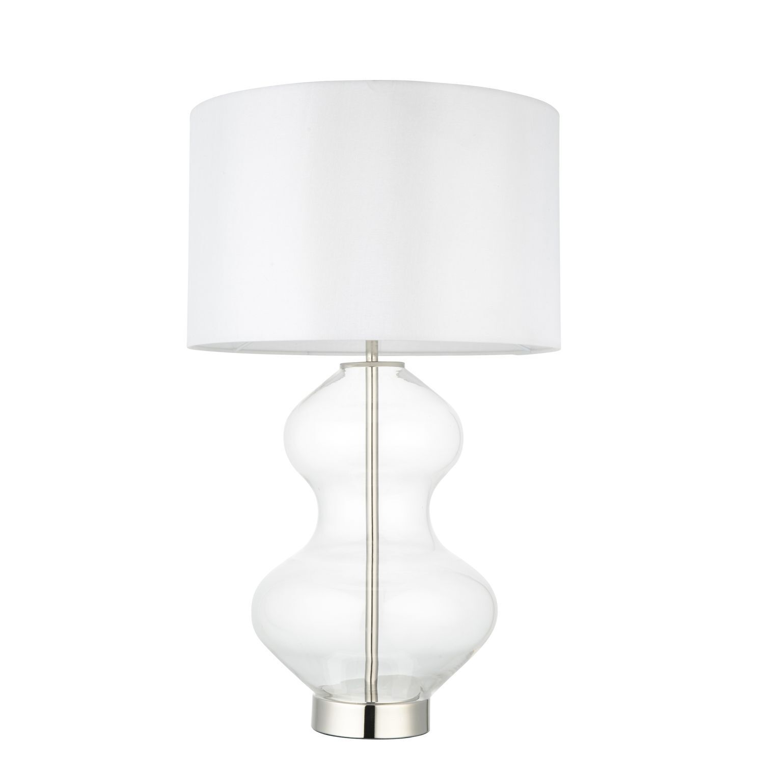 Tischlampe Touch Dimmer 57,8 cm Glasfuß E27 Weiß Messing