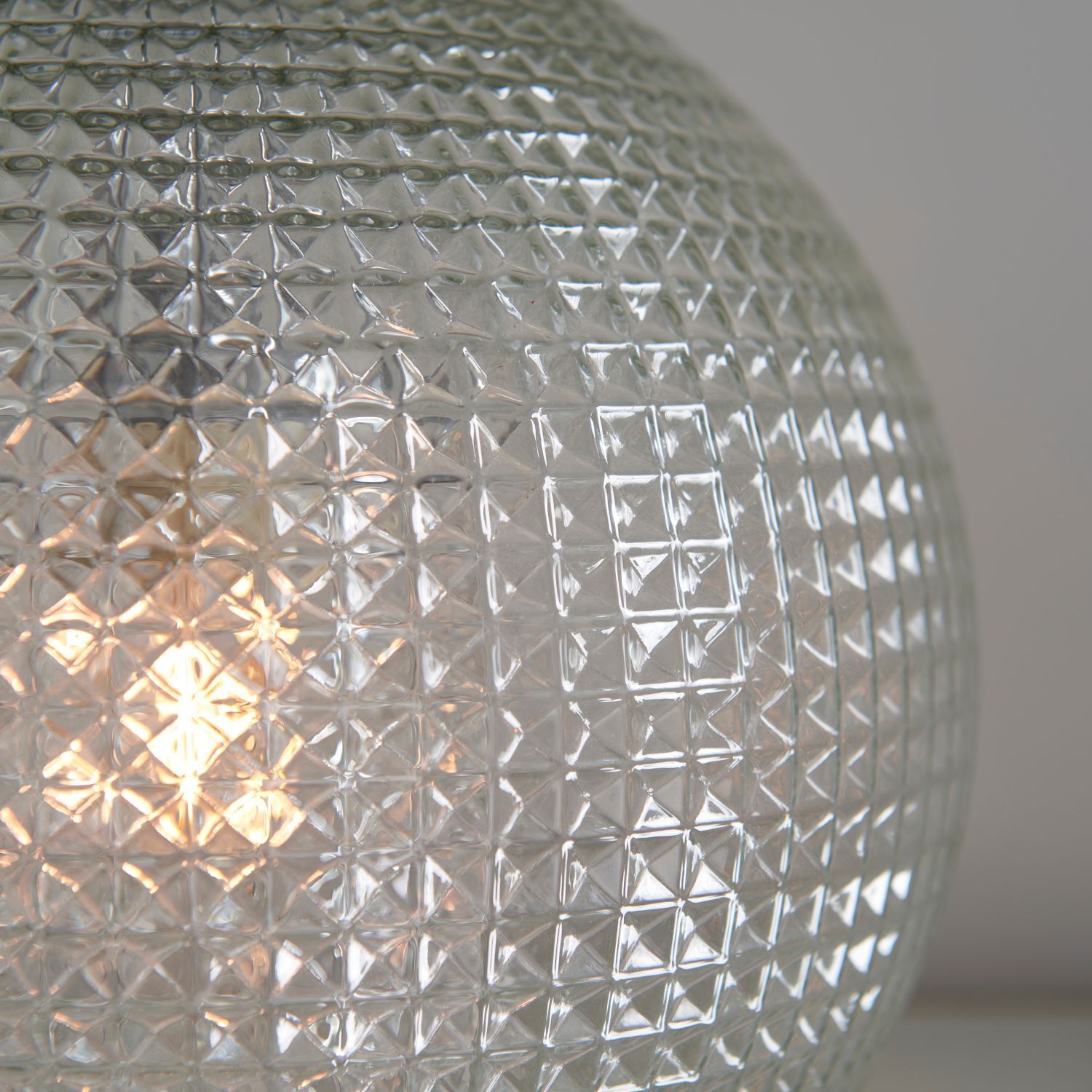 Tischlampe Glas Kristall Stoff beleuchteter Sockel Weiß