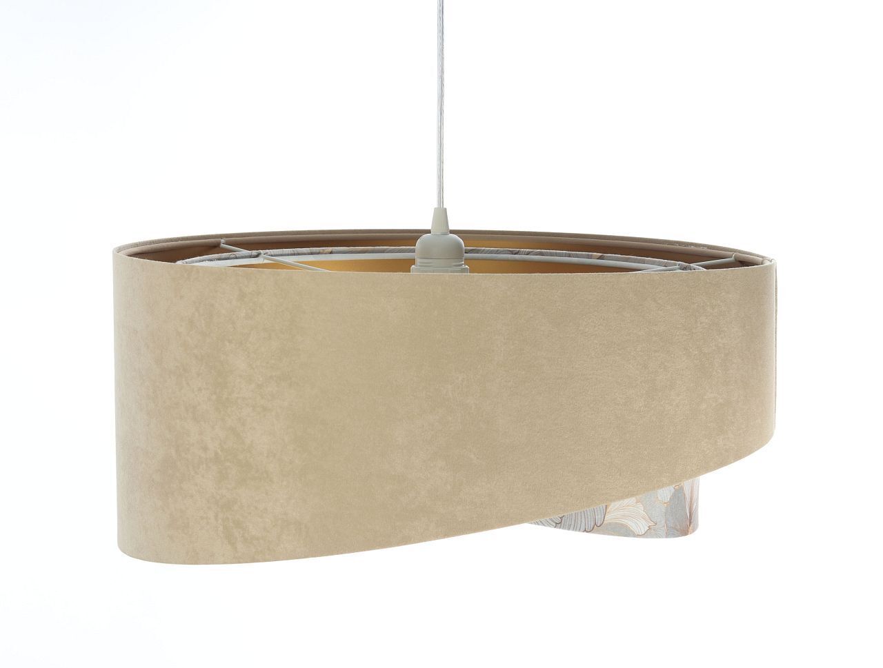 Hängeleuchte rund D: 50 cm E27 Stoff Velours Optik