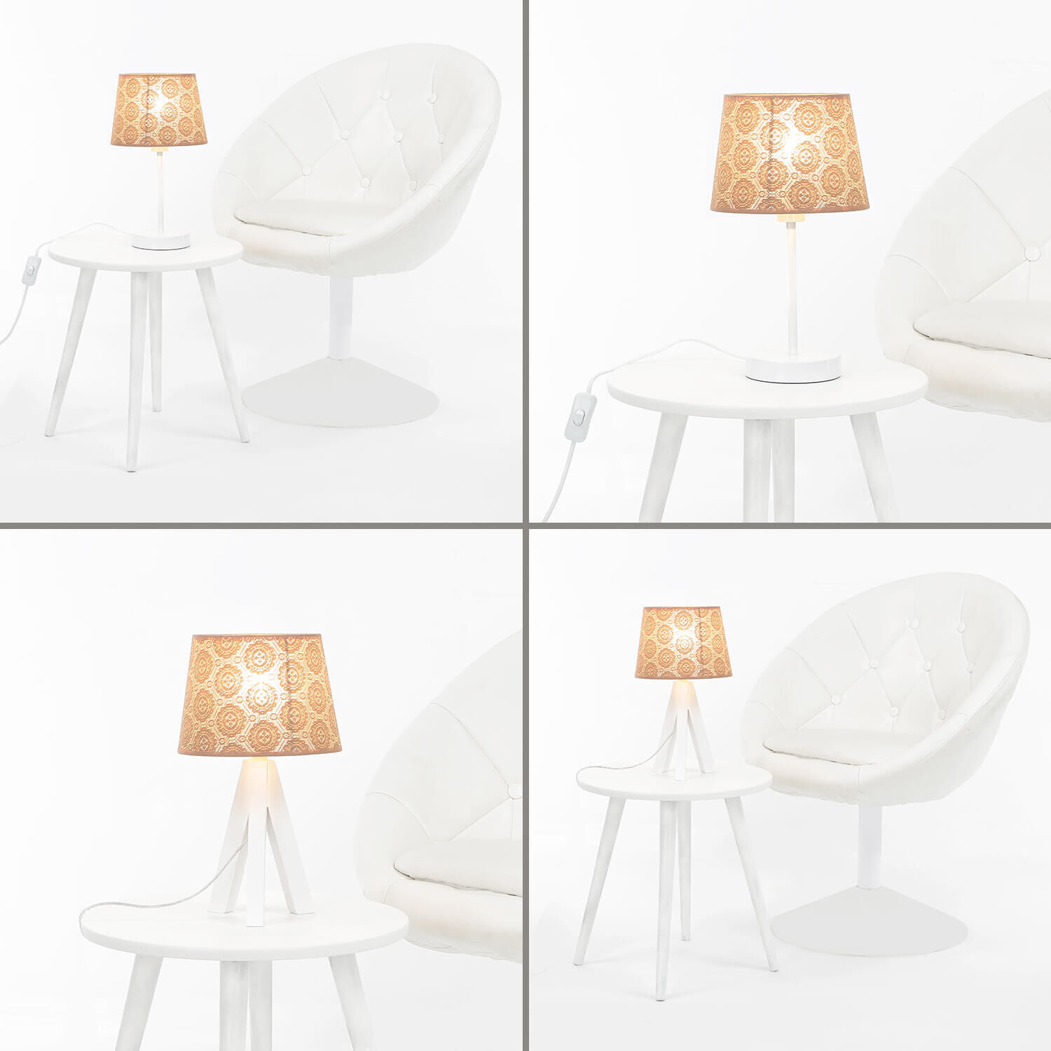 Lampenschirm für Tischlampe Häkel Spitze Ø 19,5 cm Lampe, Tischlampe, Stuhl, Mobiliar, Lampenschirm