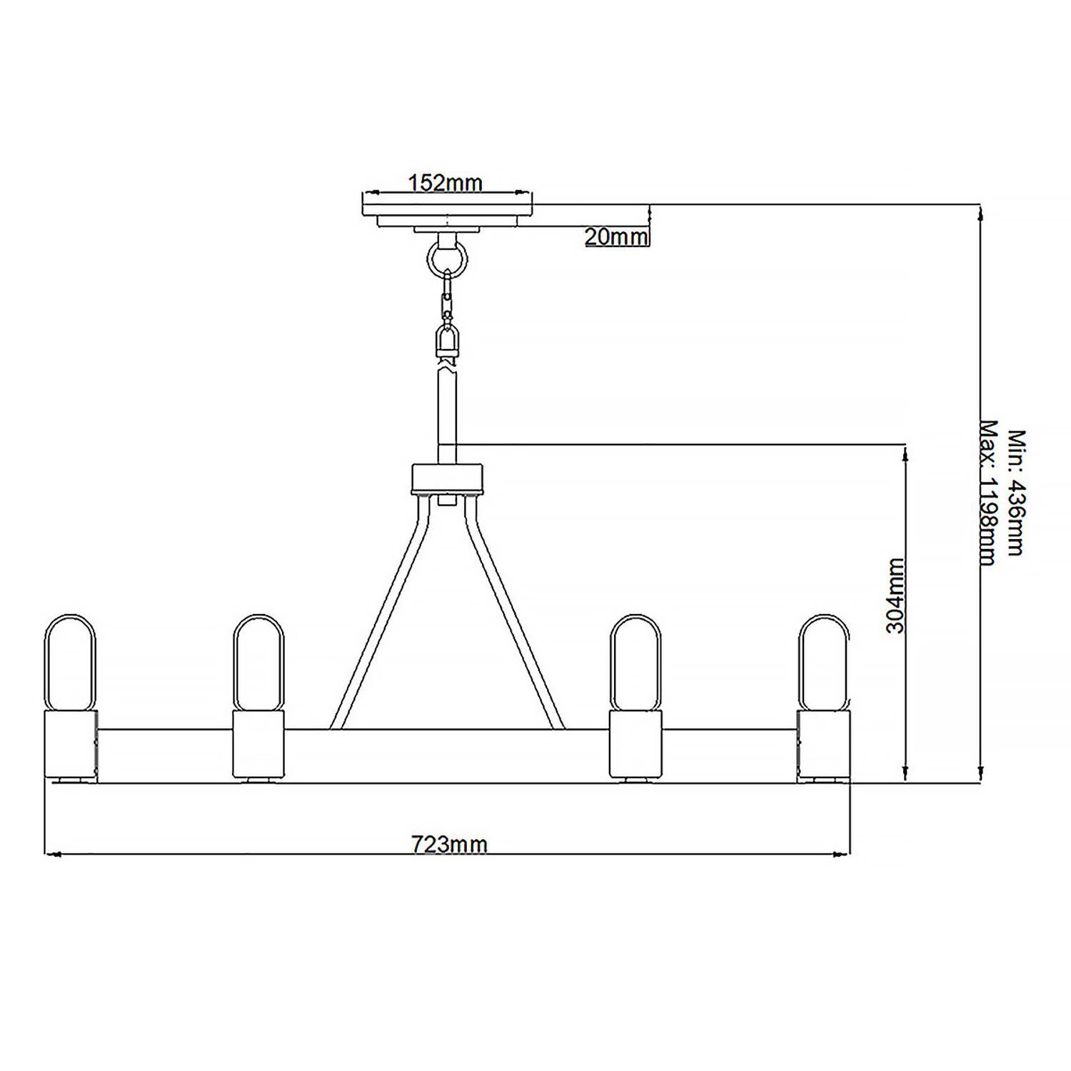 Kronleuchter Metall rund Ø 72,3 cm H: max. 119,8 cm E27