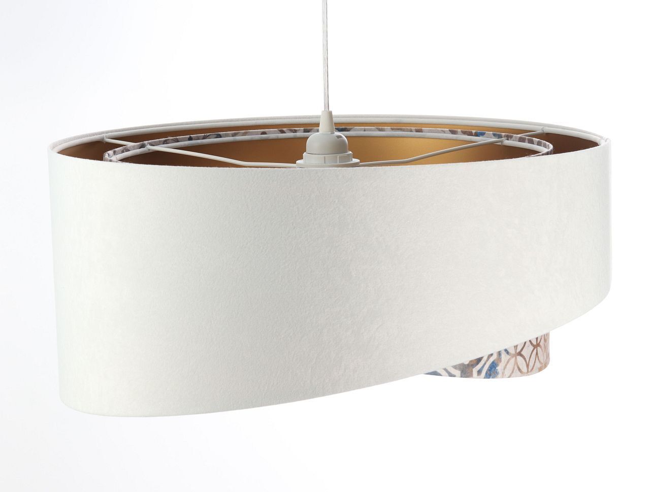 Hängelampe rund D: 50 cm E27 Stoff Velours Optik KARIM
