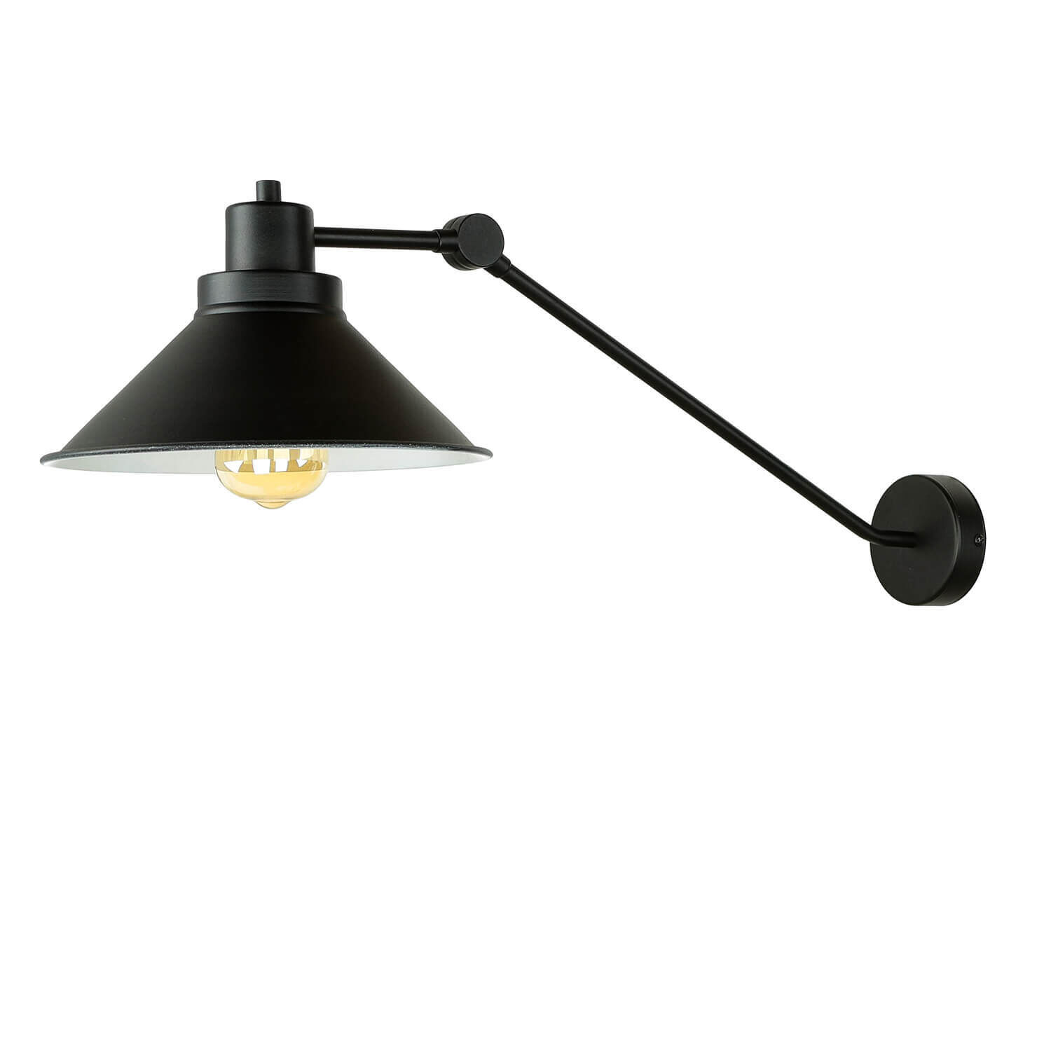 Wandlampe Schwarz Metall verstellbar XXL E27