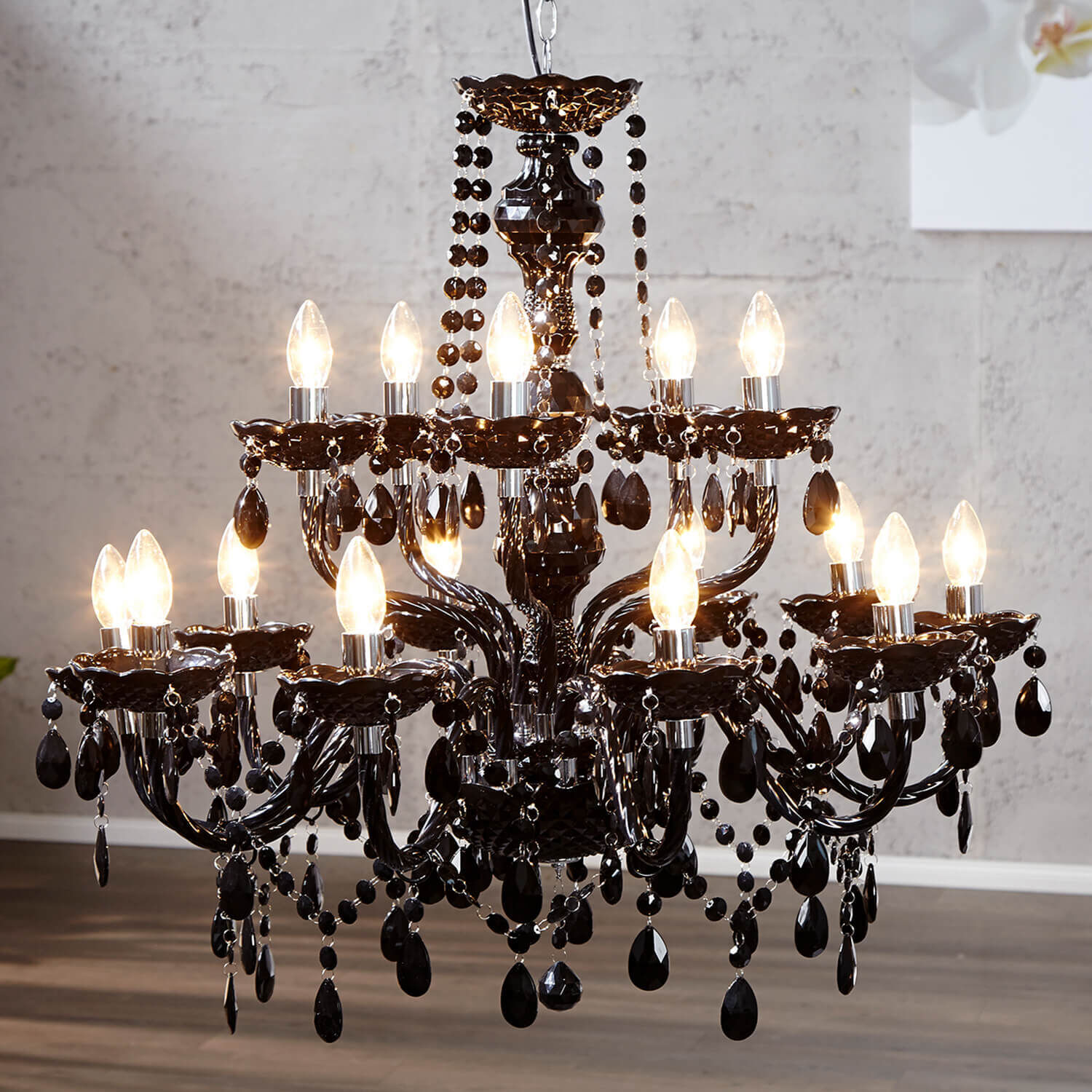 Esszimmer Lampe Designerleuchte Klassisch E14 Schwarz Leuchter, Lampe