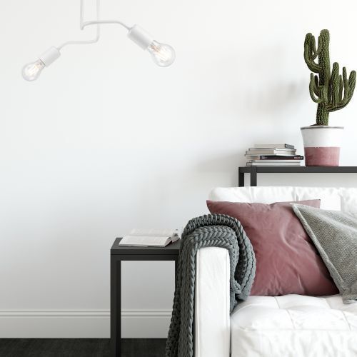 Deckenleuchte LIZBETH Weiß Metall Wohnzimmer Lampe