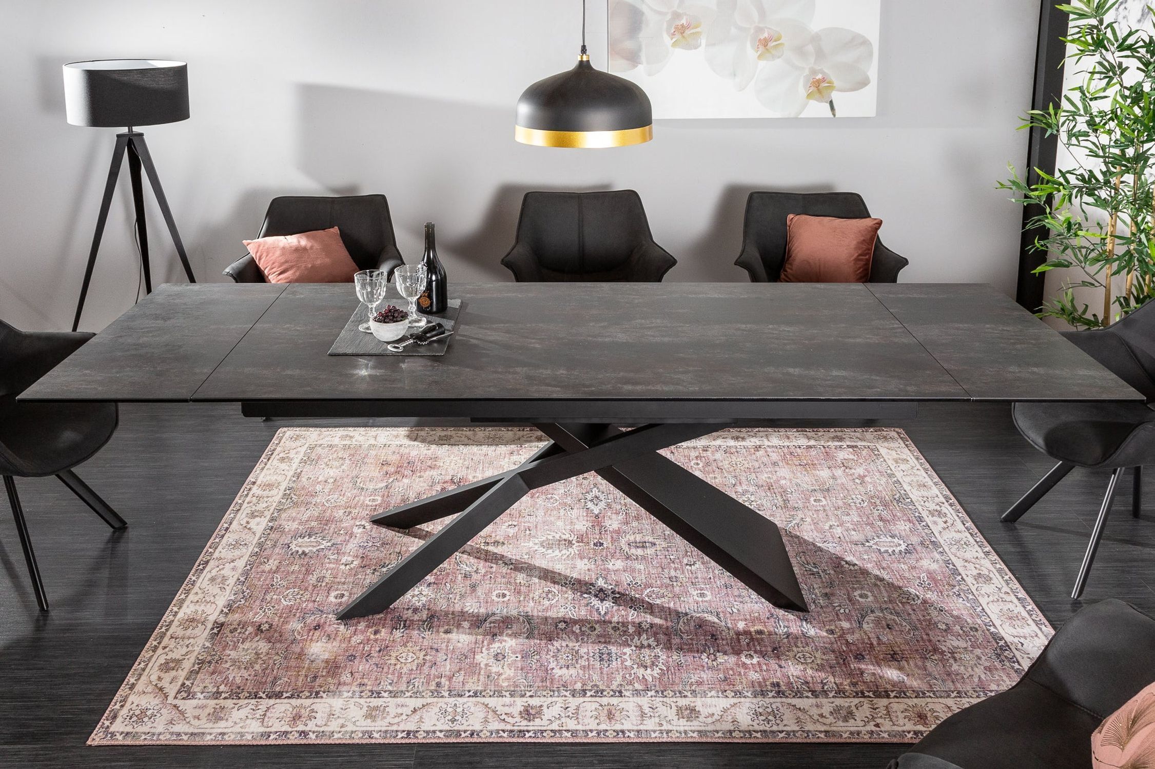 Esstisch ausziehbar Keramik in Steinoptik 180x90 cm Moebel, Tabelle, Tischplatte, Dekoration für Zuhause