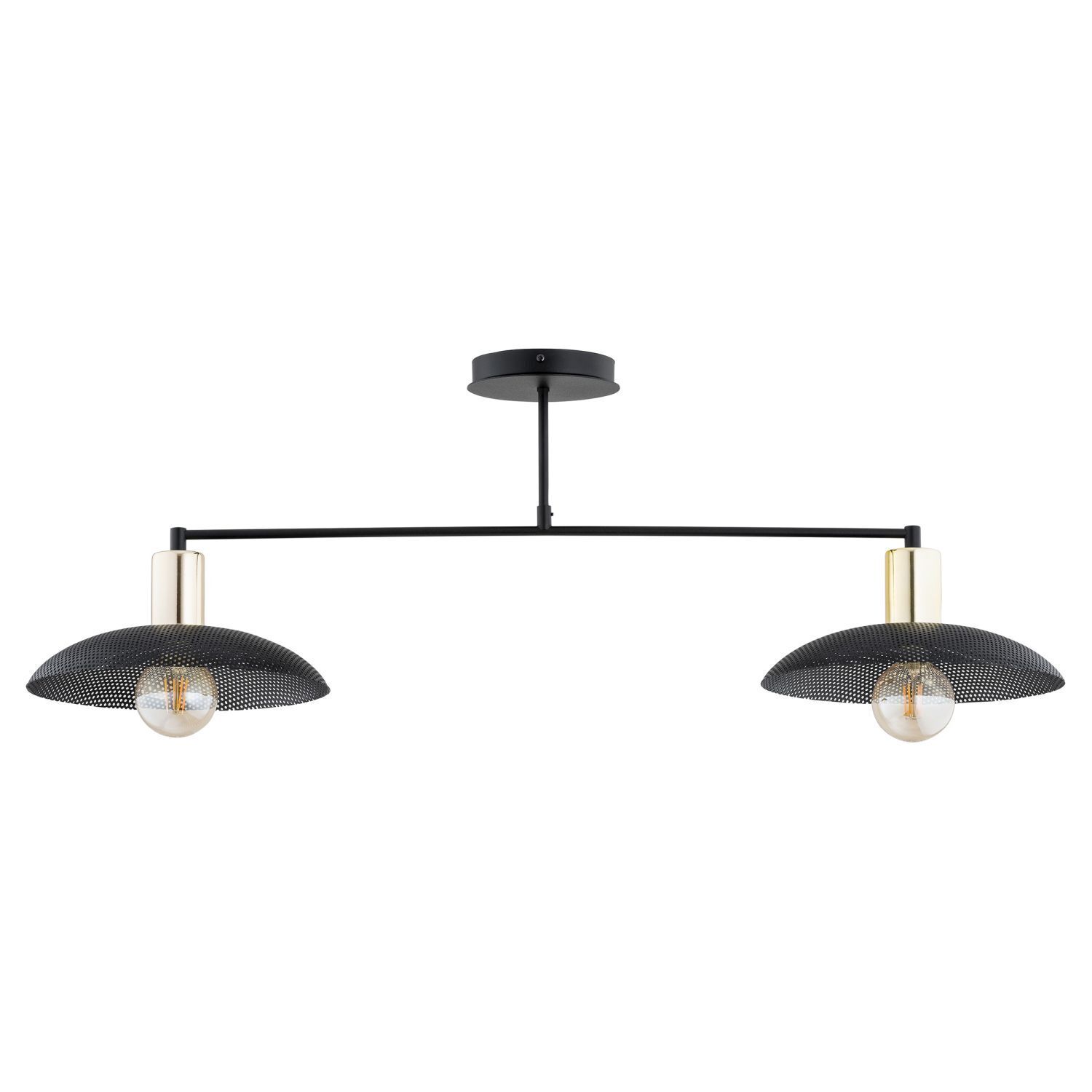 Deckenleuchte Metall 100 cm lang Schwarz Gold E27 2-flammig