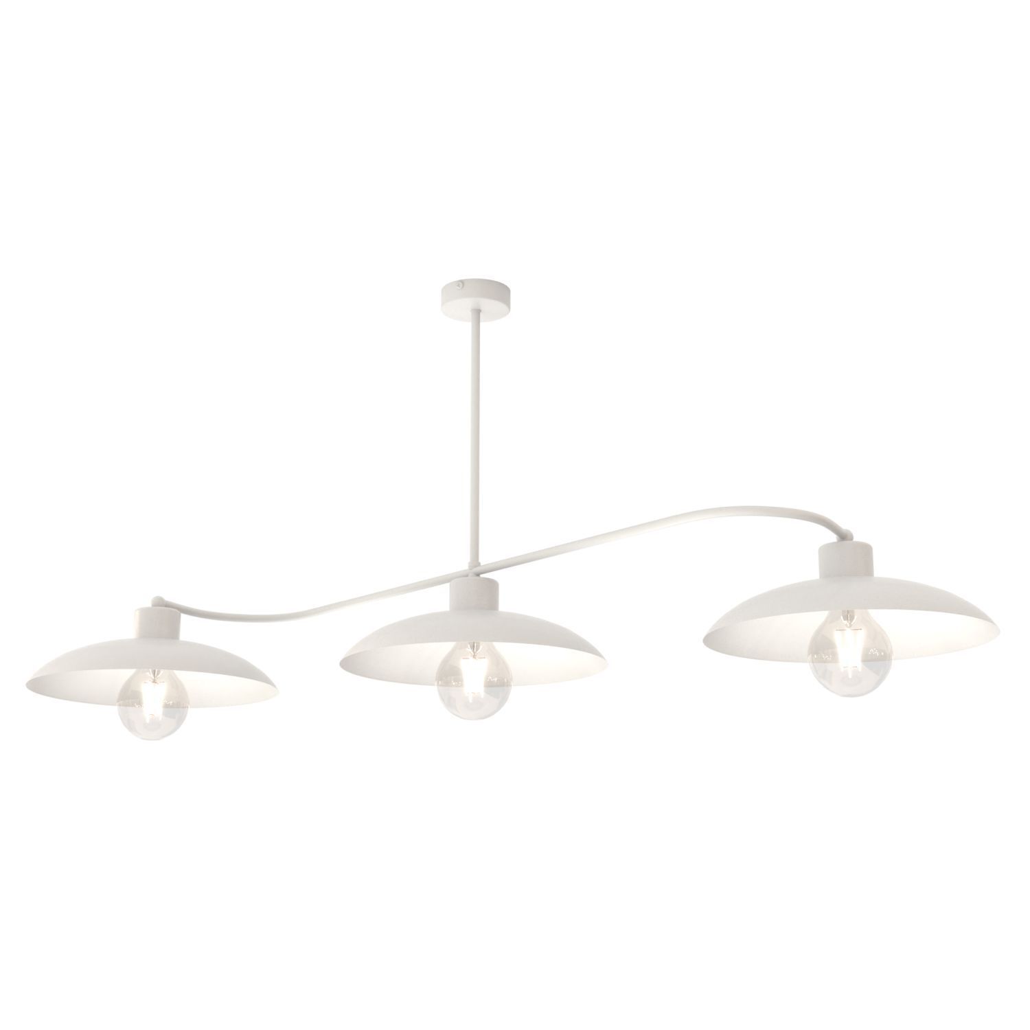 Weiße Deckenlampe 3-flammig Zeitlos E27 L:113 cm Metall
