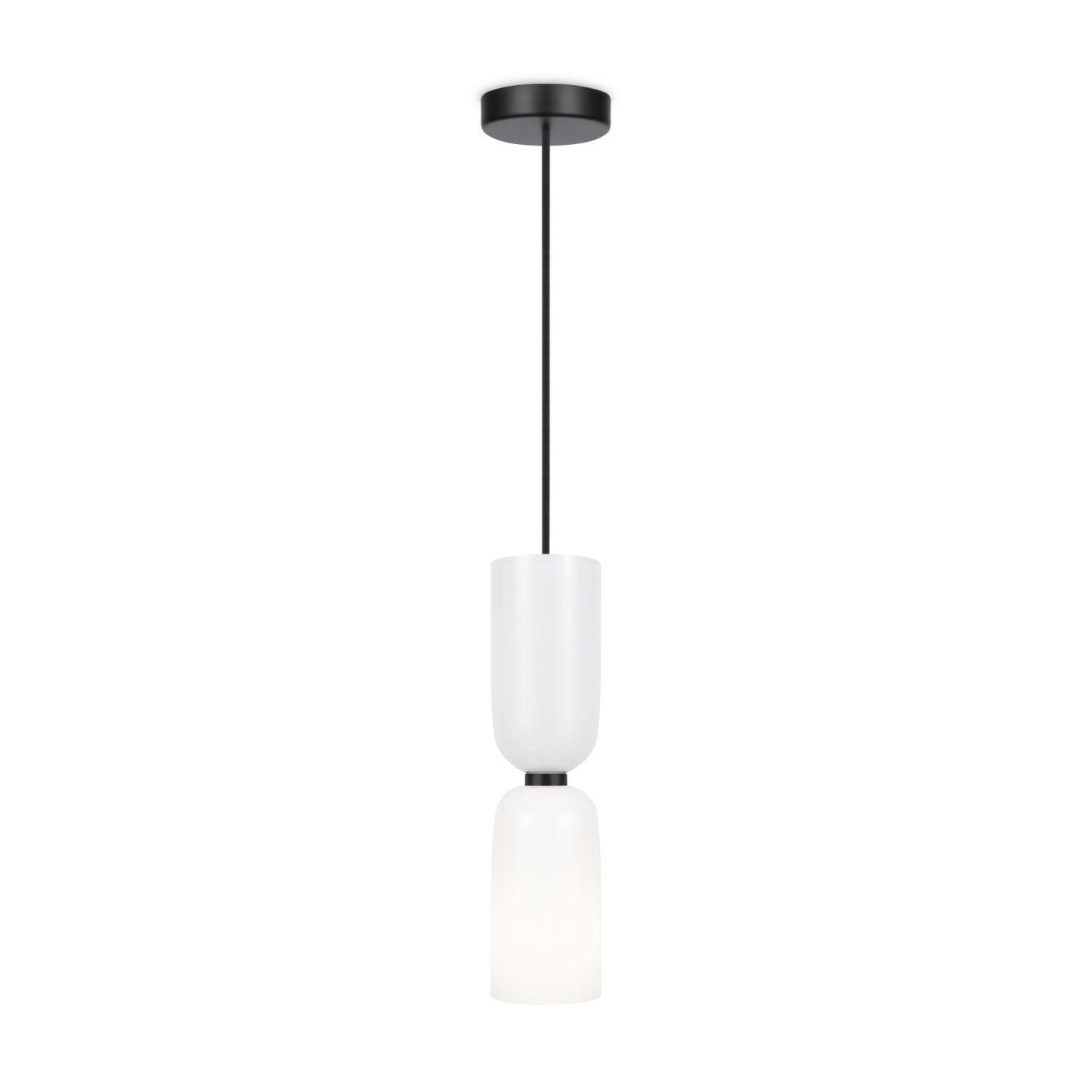 Pendelleuchte Metall Glas rund D: 8 cm H: max. 232 cm