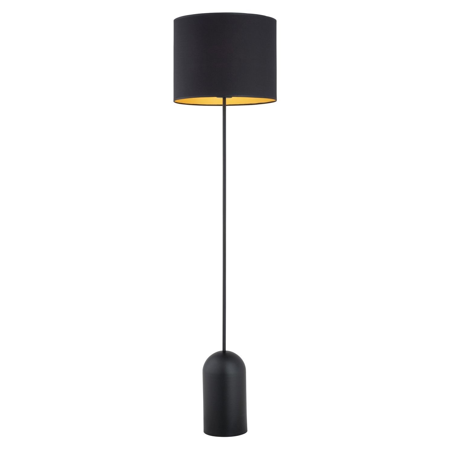 Stehleuchte Metall Stoff 142 cm in Schwarz Gold E27
