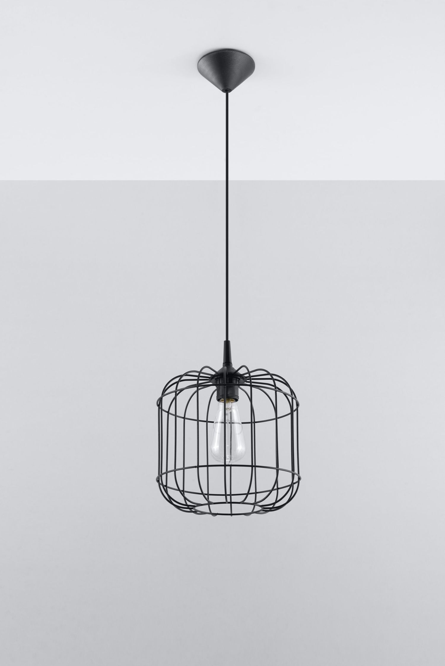 Pendelleuchte Schwarz Ø 23 cm E27 Metall MISAM