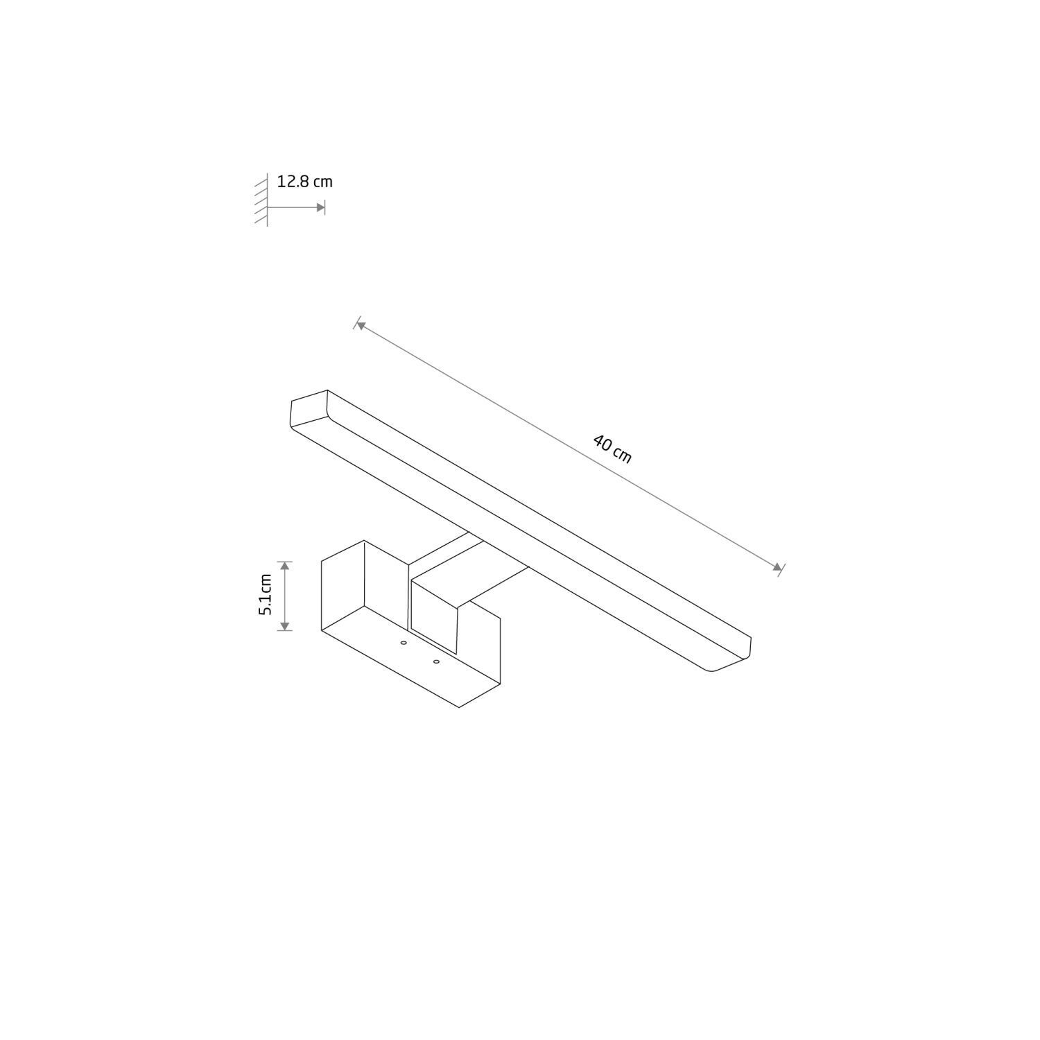 Spiegelleuchte LED Chrom IP44 3000 K 600 lm Aluminium