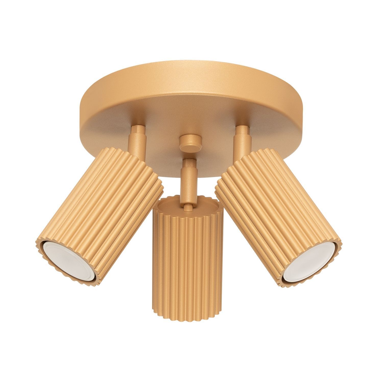 Deckenstrahler 3-flammig GU10 Ø 19,5 cm klein rund in Gold