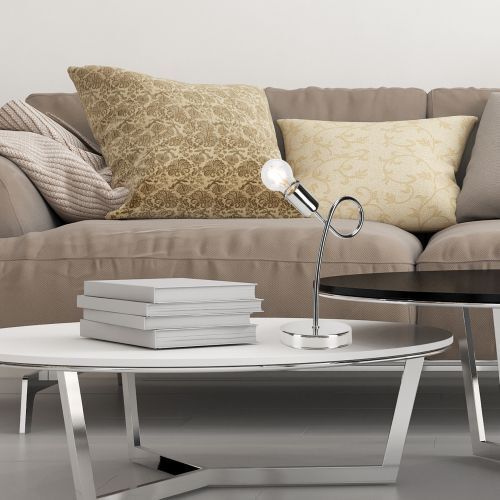 Tischlampe MADALYNN Chrom Modern H:32cm Metall