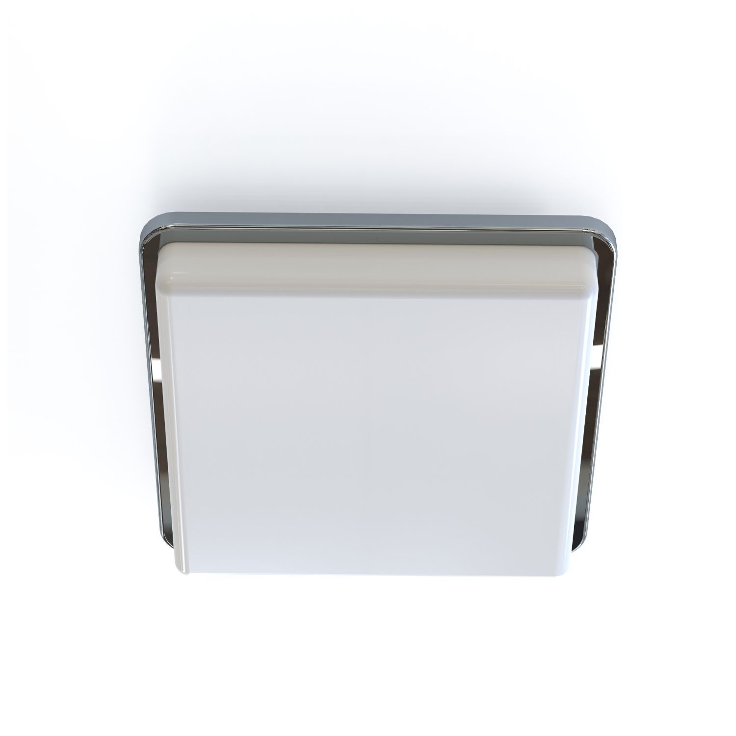 Deckenlampe IP44 Chrom Weiß quadratisch E27 Badezimmer