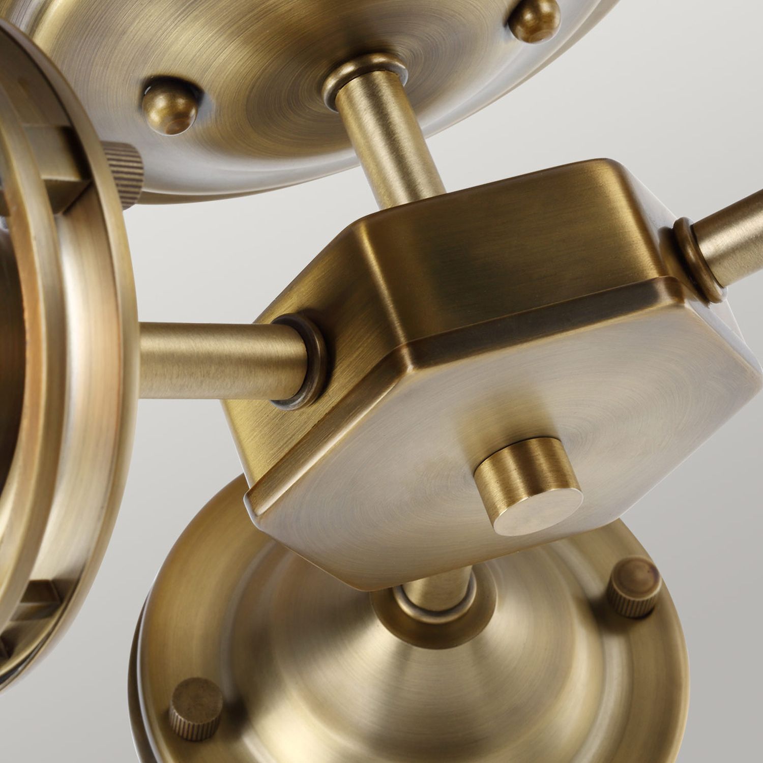 Deckenleuchte Bad IP44 B: 65,4 cm 3x E27 Metall Glas Vintage Bronze, Beleuchtung