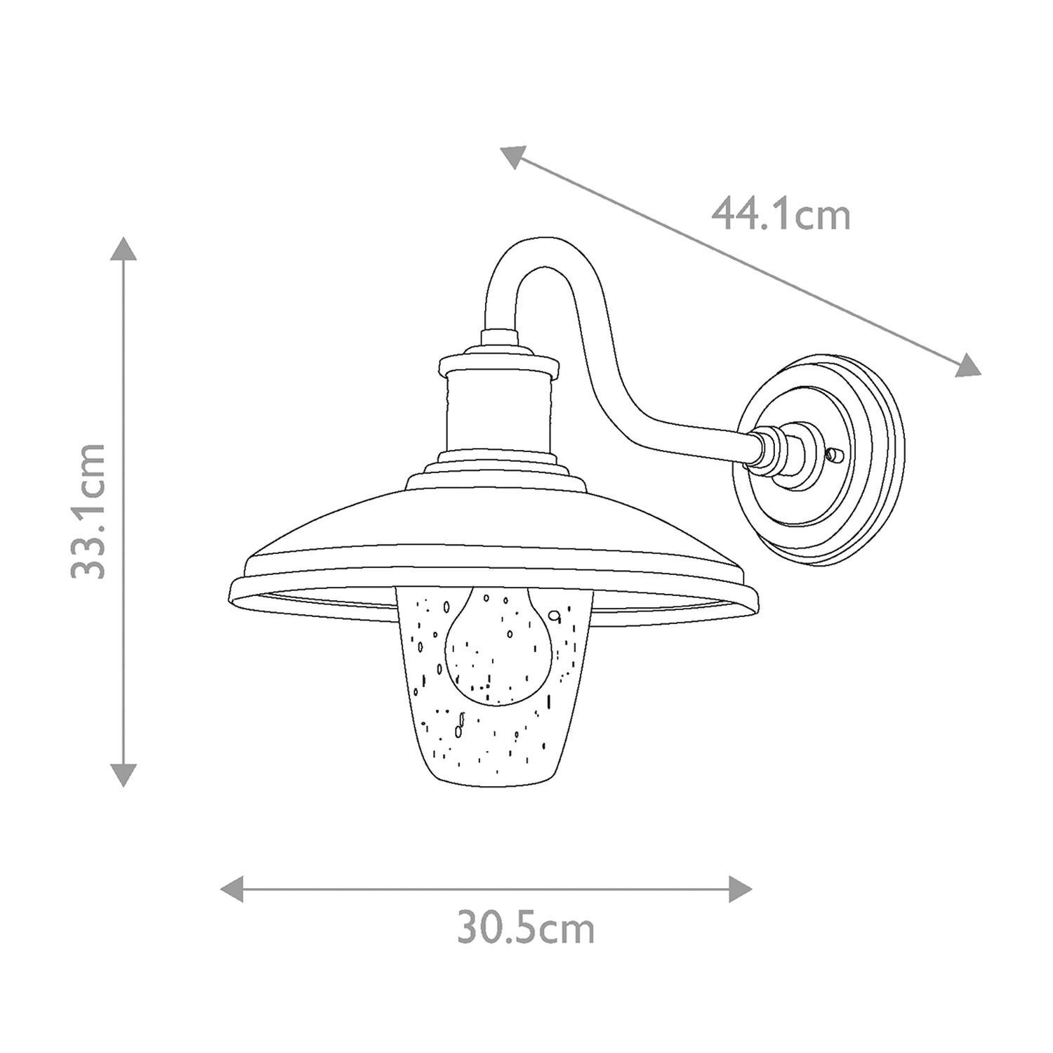 Wandlampe außen H: 33,1 cm IP44 Schwarz E27 Maritim