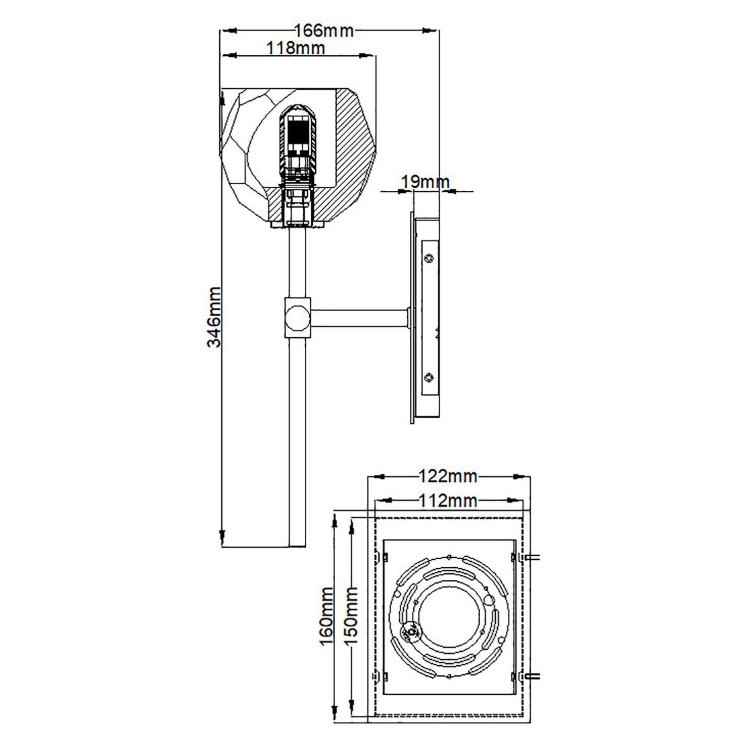Badezimmerlampe Wand LED G9 IP44 3000 K H: 34,6 cm