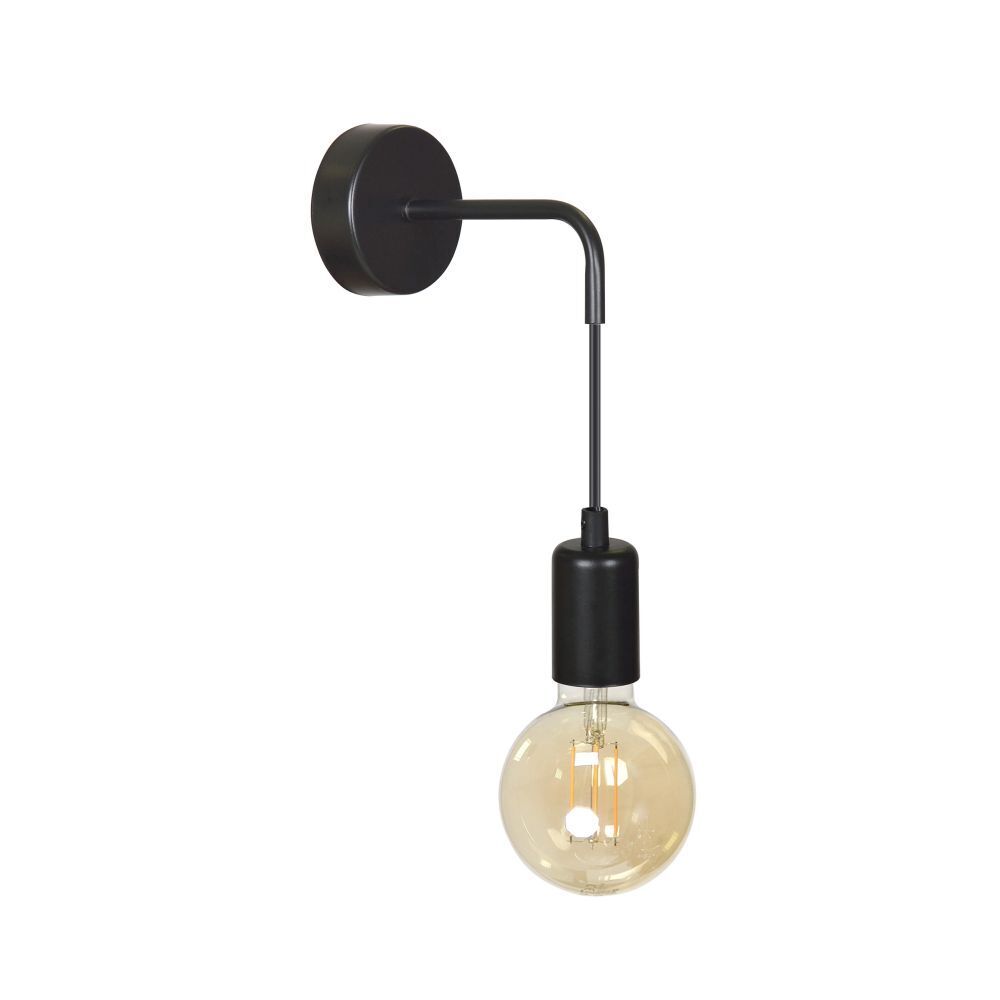 Wandleuchte Schwarz Metall verstellbar für E27 Retro