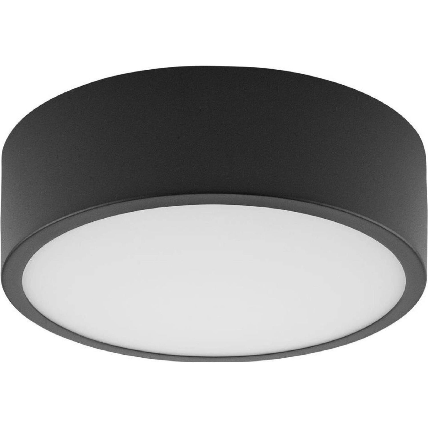 Runde Deckenleuchte Glas E27 Ø26 cm blendarm in Schwarz