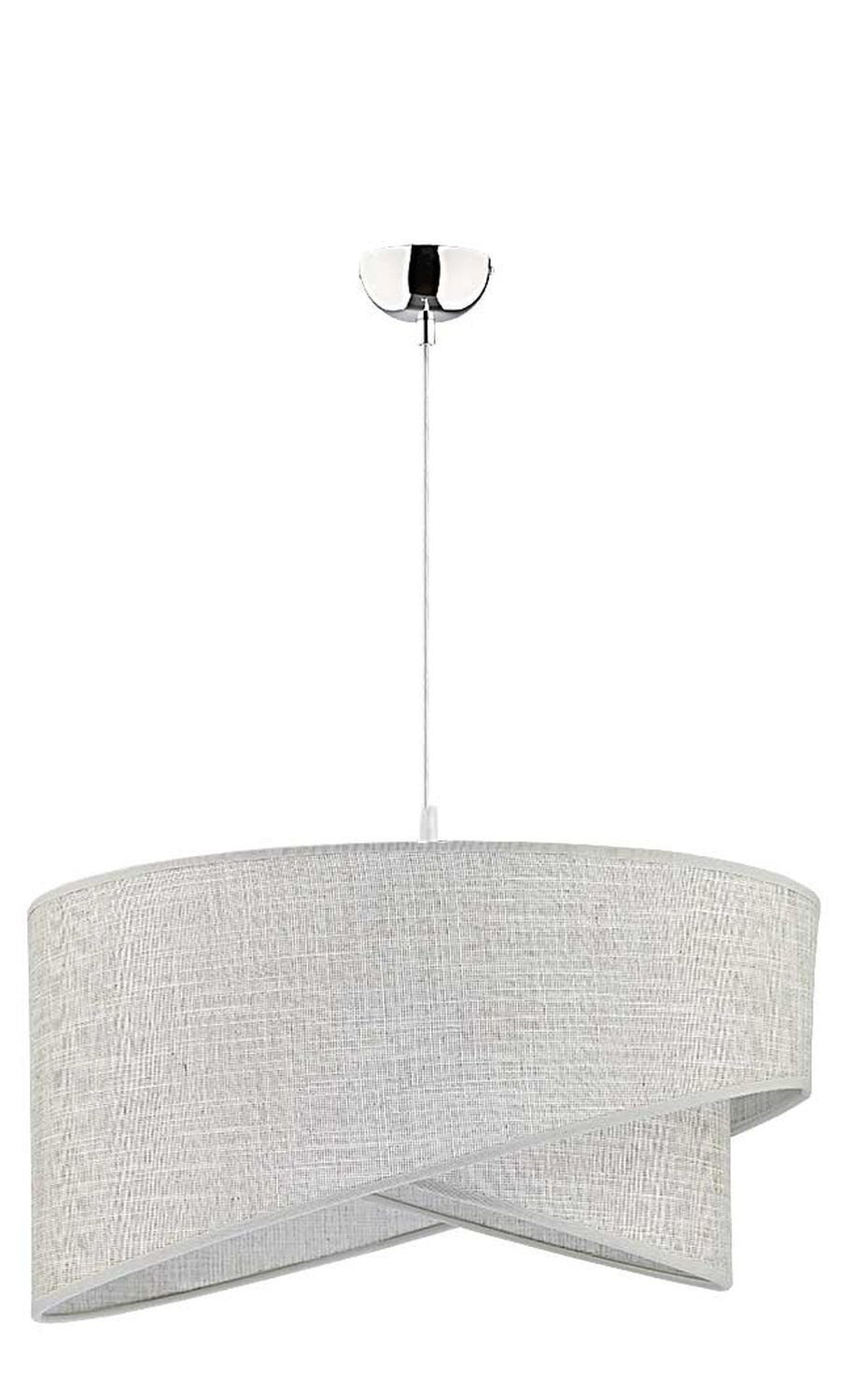 Hängelampe Grau Ø45cm Stoff rund Modern Design Leuchter, Lampe