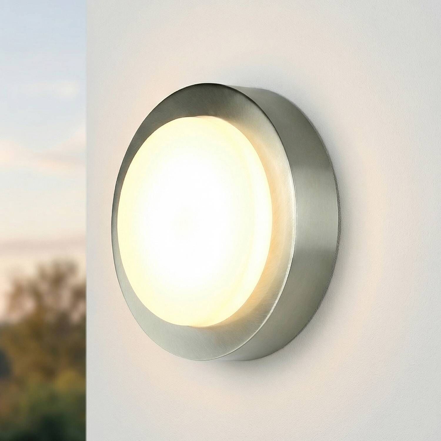 LED Wandlampe außen Edelstahl IP44 3000 K 850 lm 9 W Deckenleuchte, Klebeband, Leuchte, Beleuchtung