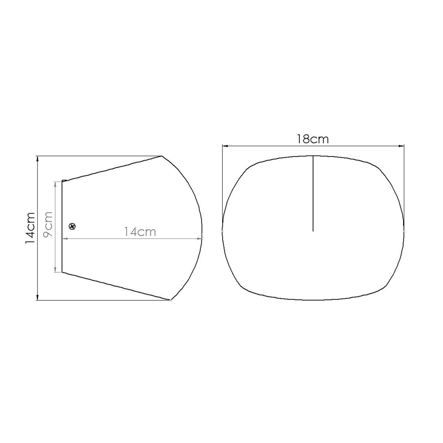 Schematische Darstellung, Abmessungen, Oval-zu-Scheibe, Maßzeichnung, Technische Illustration