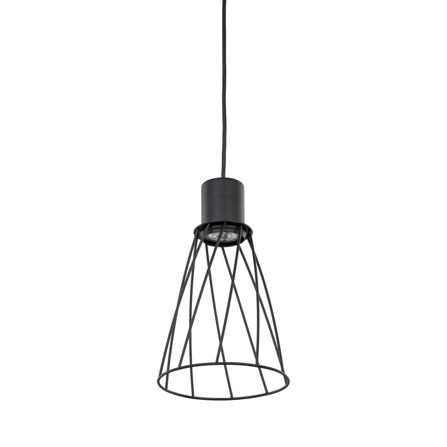 Hängeleuchte Metall Schwarz Ø 16 cm H: max. 170 cm GU10 Lampe, Kronleuchter