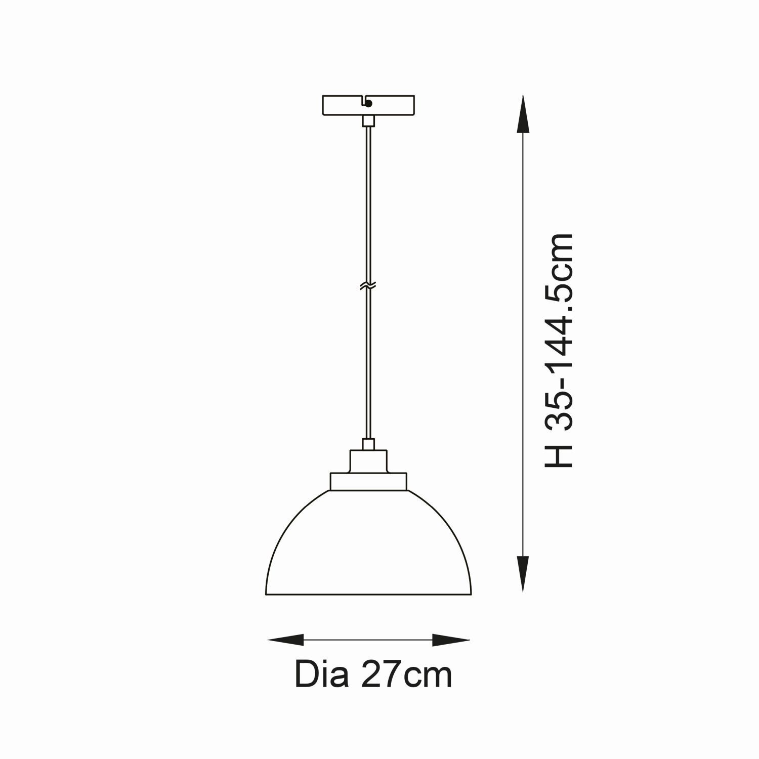 Hängeleuchte Glas Metall rund D: 27 cm in Chrom Retro E27