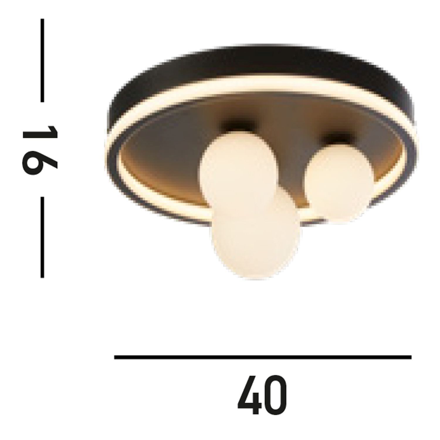 LED Deckenleuchte Schwarz Weiß Metall Glaskugeln Ø40 cm Deckenleuchte, Gerät, Deckenventilator, Elektrisches Gerät