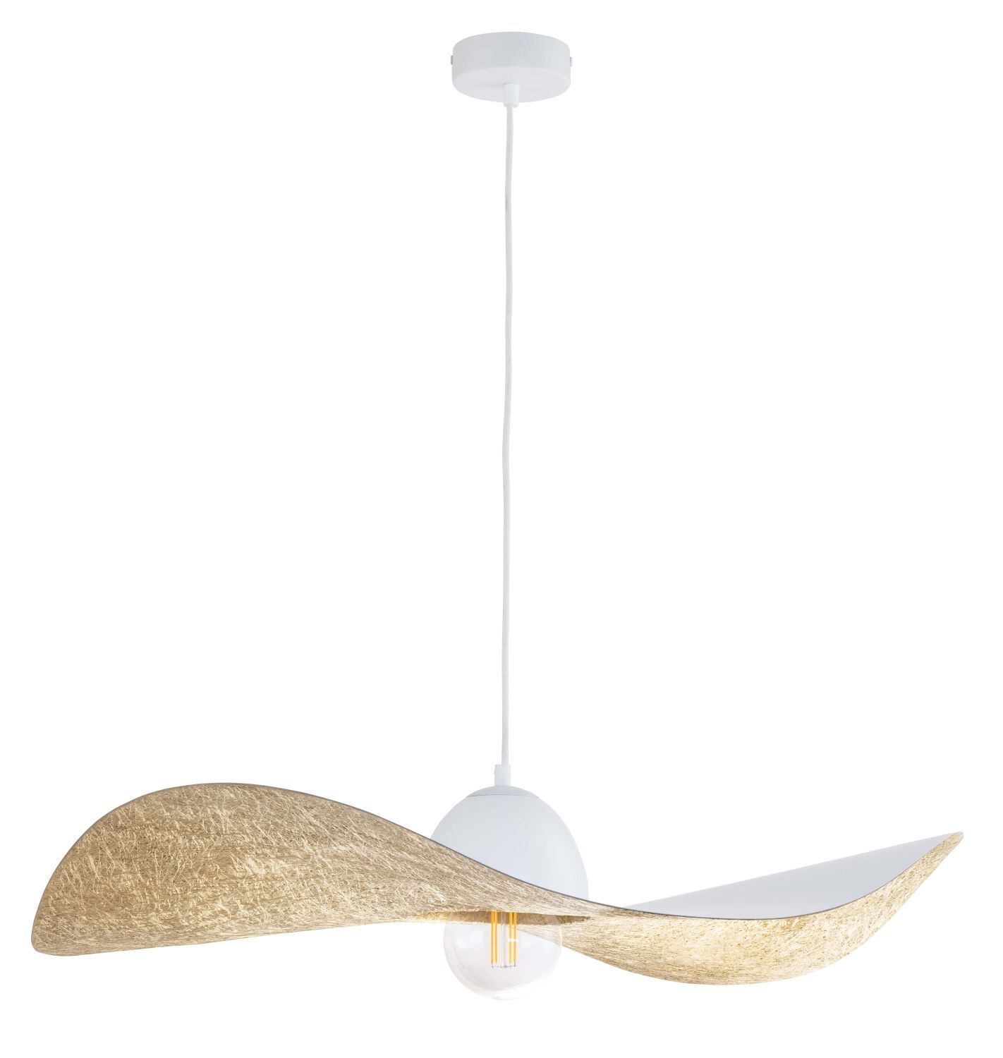MHXZKHL Wellen-LED Pendelleuchte – 90 Cm, Dimmbar, 3 Lichtfarben, Verstellbare Hängehöhe, Für Küche & Esstisch