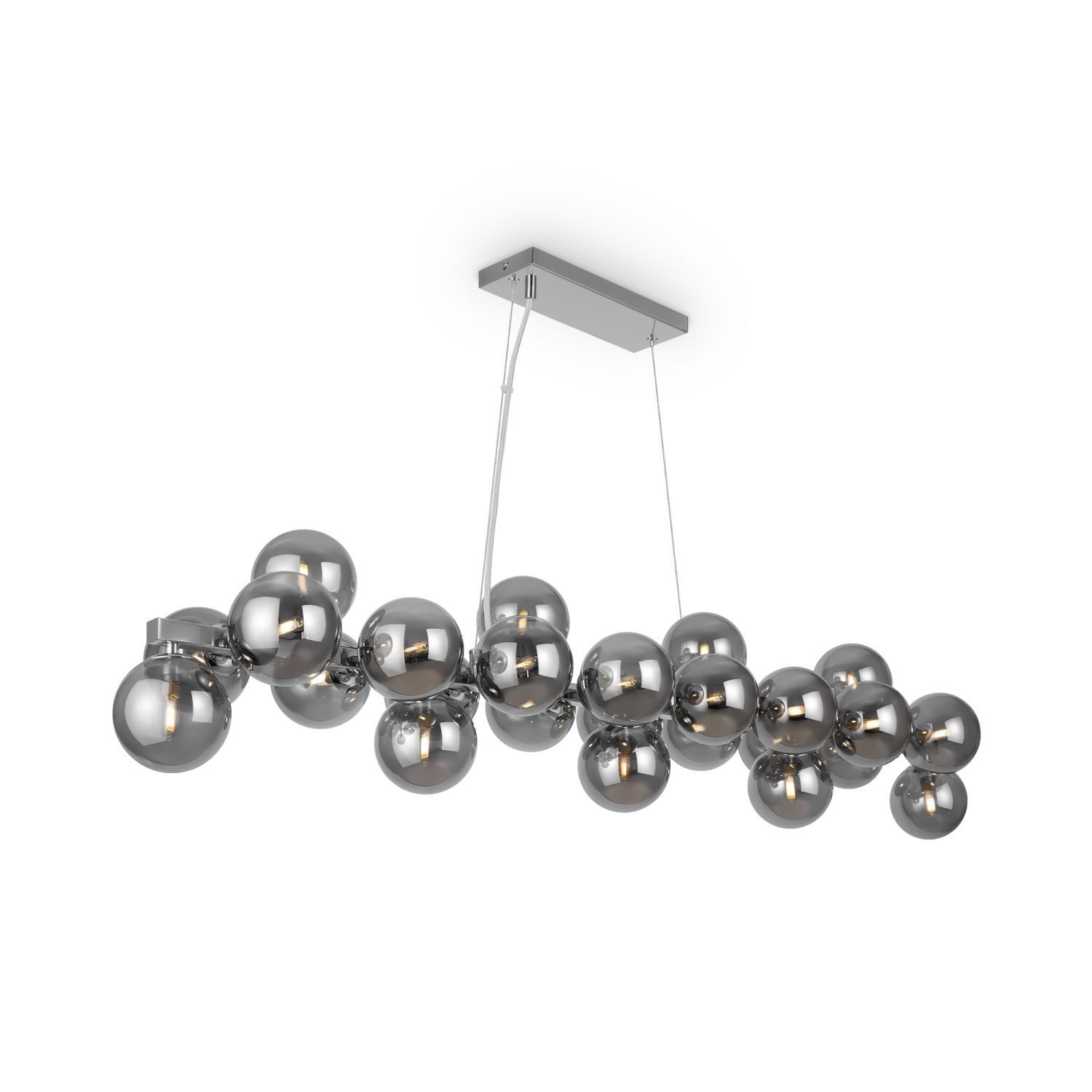Hängeleuchte Metall Rauchglas H: max. 133,9 cm G9 HILDA