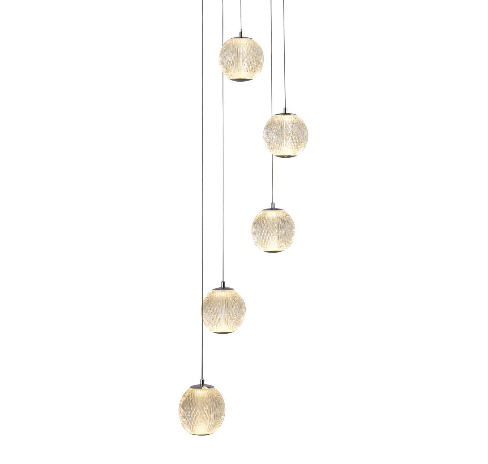 LED Pendelleuchte Metall 5-flammig 21 W L:30 cm Chrom