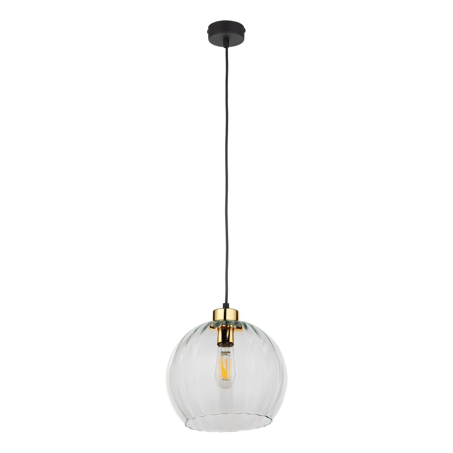 Pendelleuchte rund Glas Ø 25 cm höhenverstellbar E27 Lampe, Leuchte