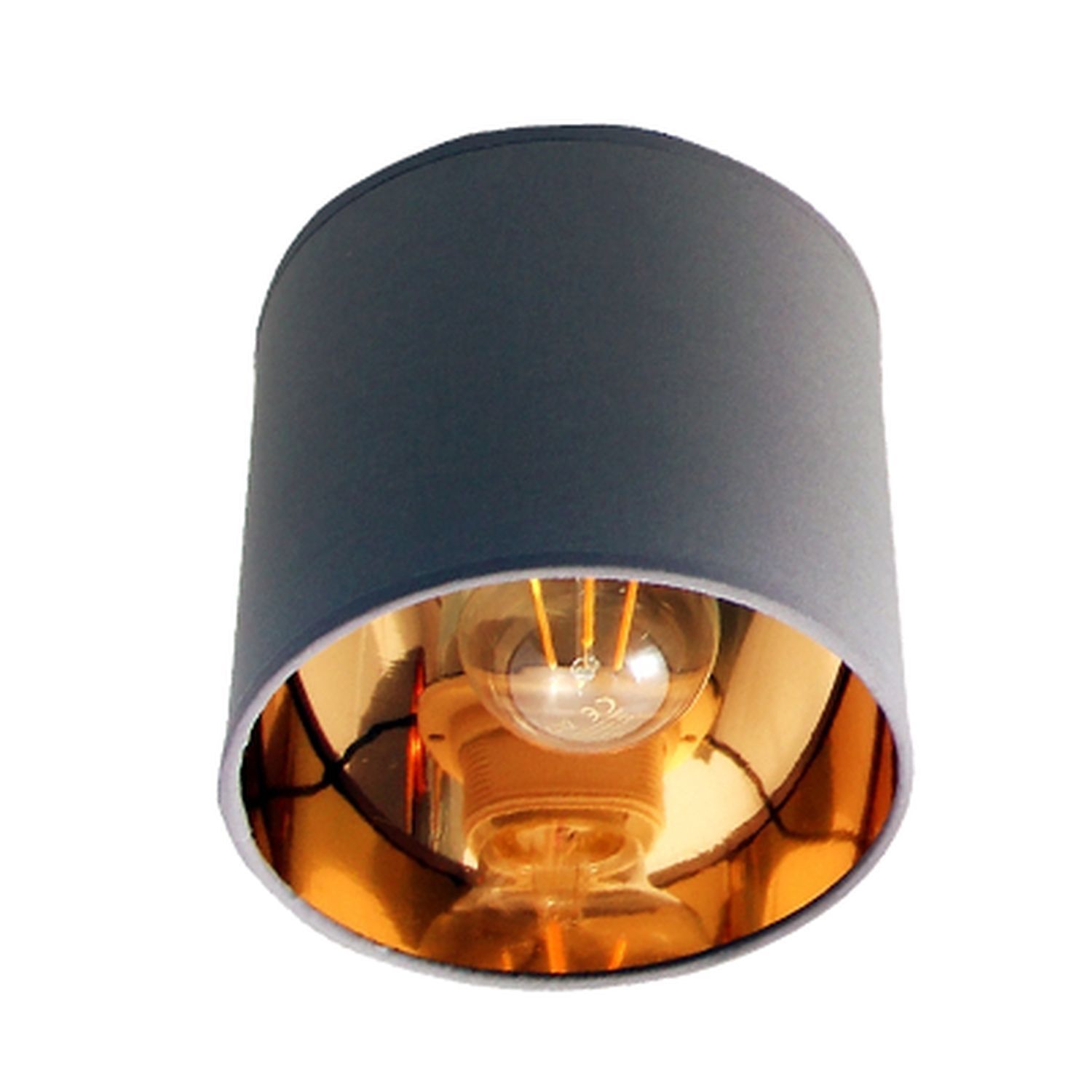 Beweglicher Deckenstrahler Stoff E27 70 cm in Grau Gold